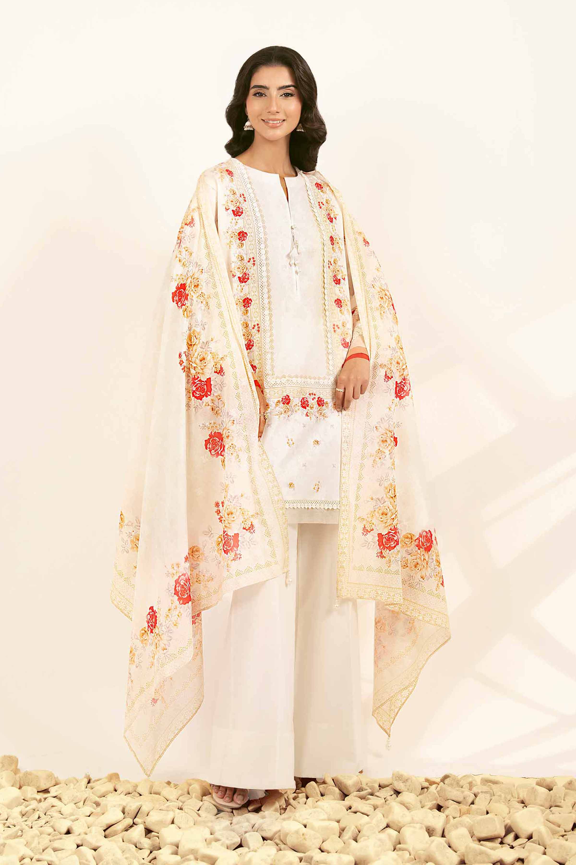 3 Piece - Digital Printed Jacquard Suit - 42502117 for Women - Unstitched Collection | Nishat | Shop Online