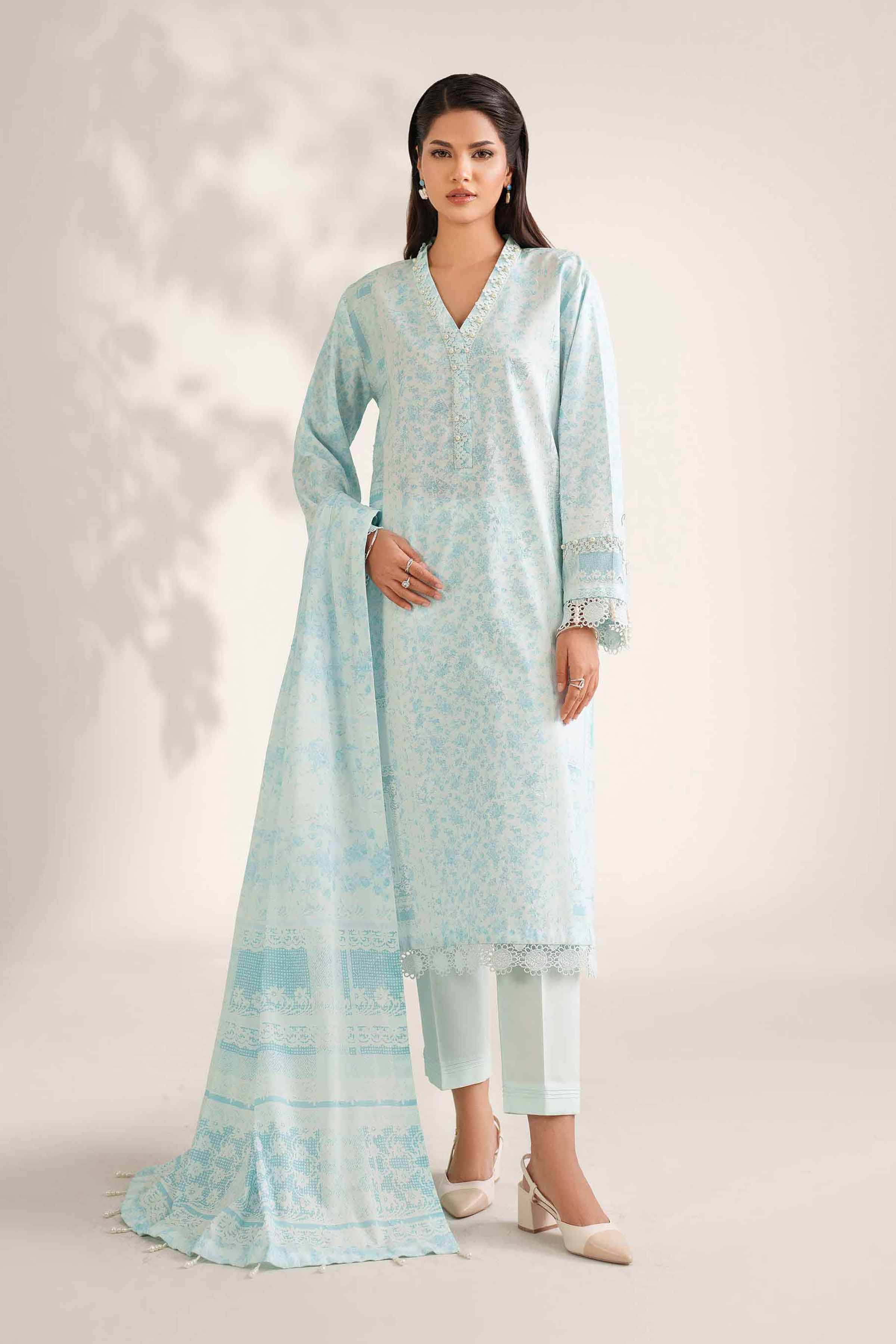 3 Piece - Digital Printed Jacquard Suit - 42502119 for Women - Unstitched Collection | Nishat | Shop Online
