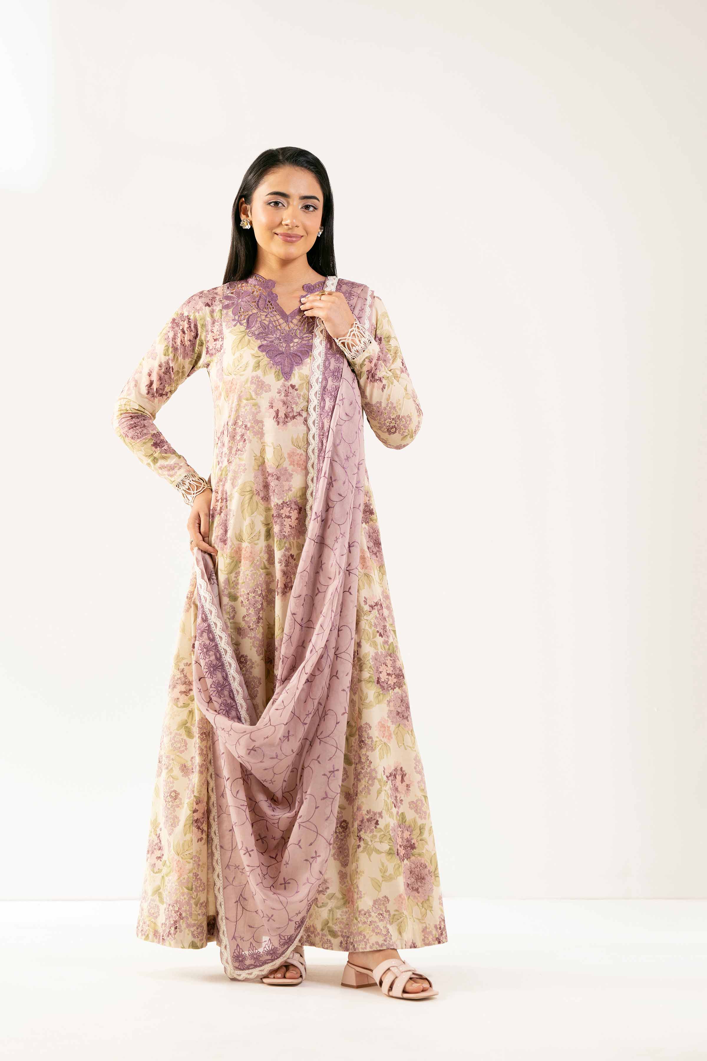 3 Piece - Printed Embroidered Suit - 42502124 for Women - Unstitched Collection | Nishat | Shop Online