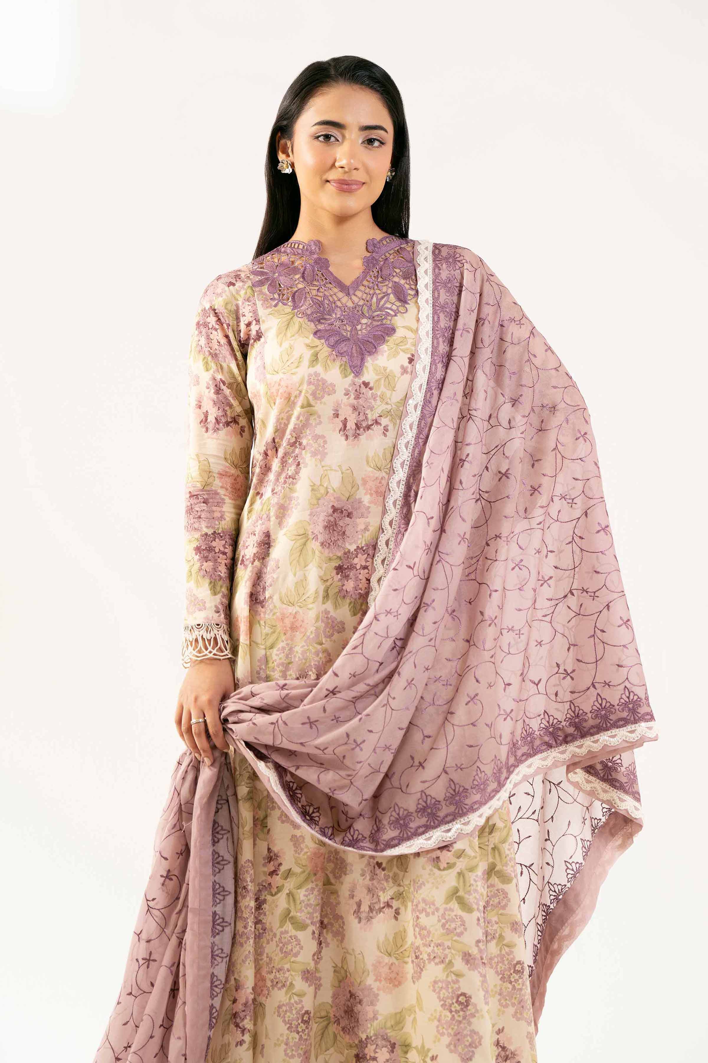 3 Piece - Printed Embroidered Suit - 42502124 for Women - Unstitched Collection | Nishat | Shop Online
