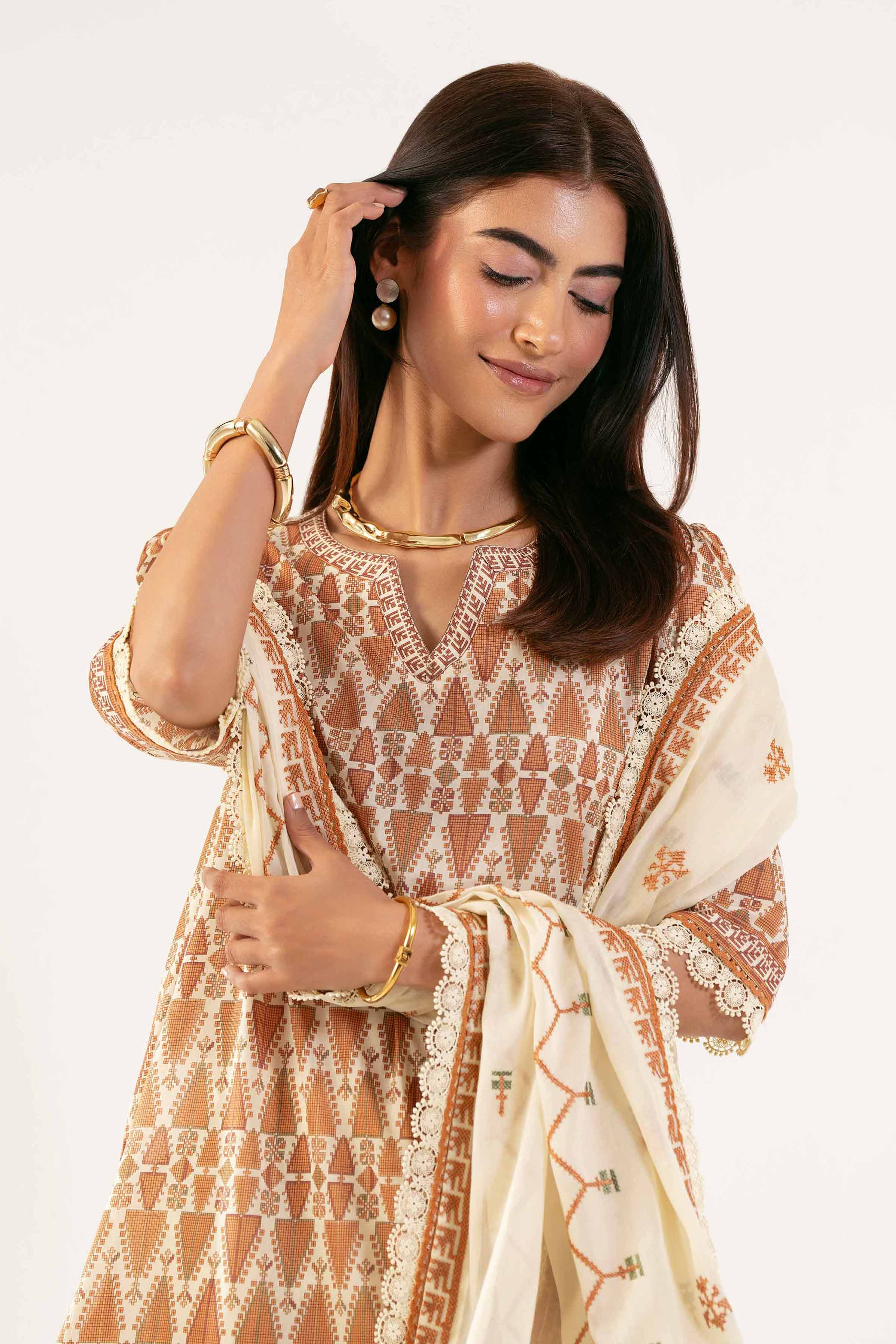 3 Piece - Printed Embroidered Suit - 42502125 for Women - Unstitched Collection | Nishat | Shop Online
