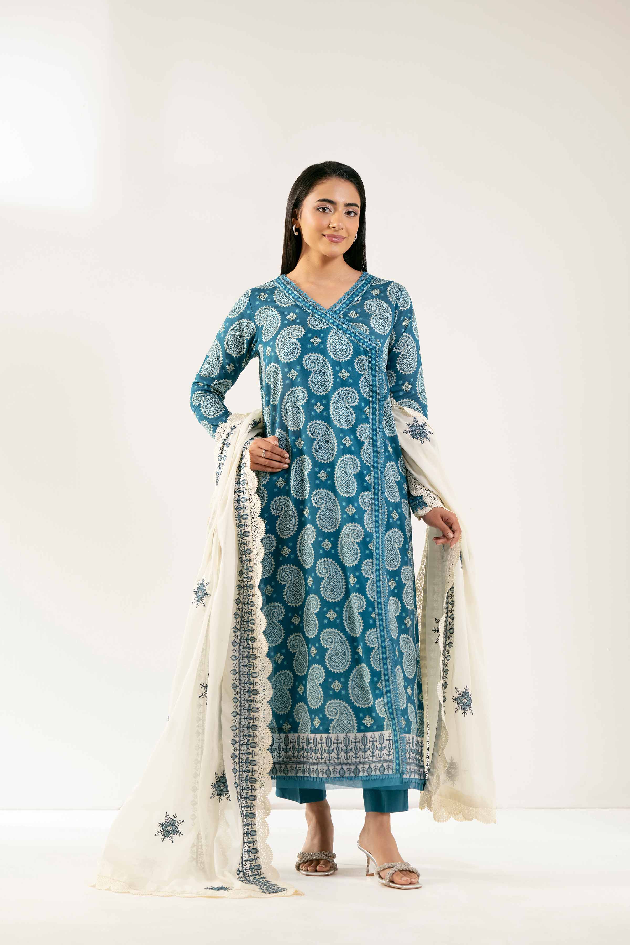 3 Piece - Printed Embroidered Suit - 42502126 for Women - Unstitched Collection | Nishat | Shop Online