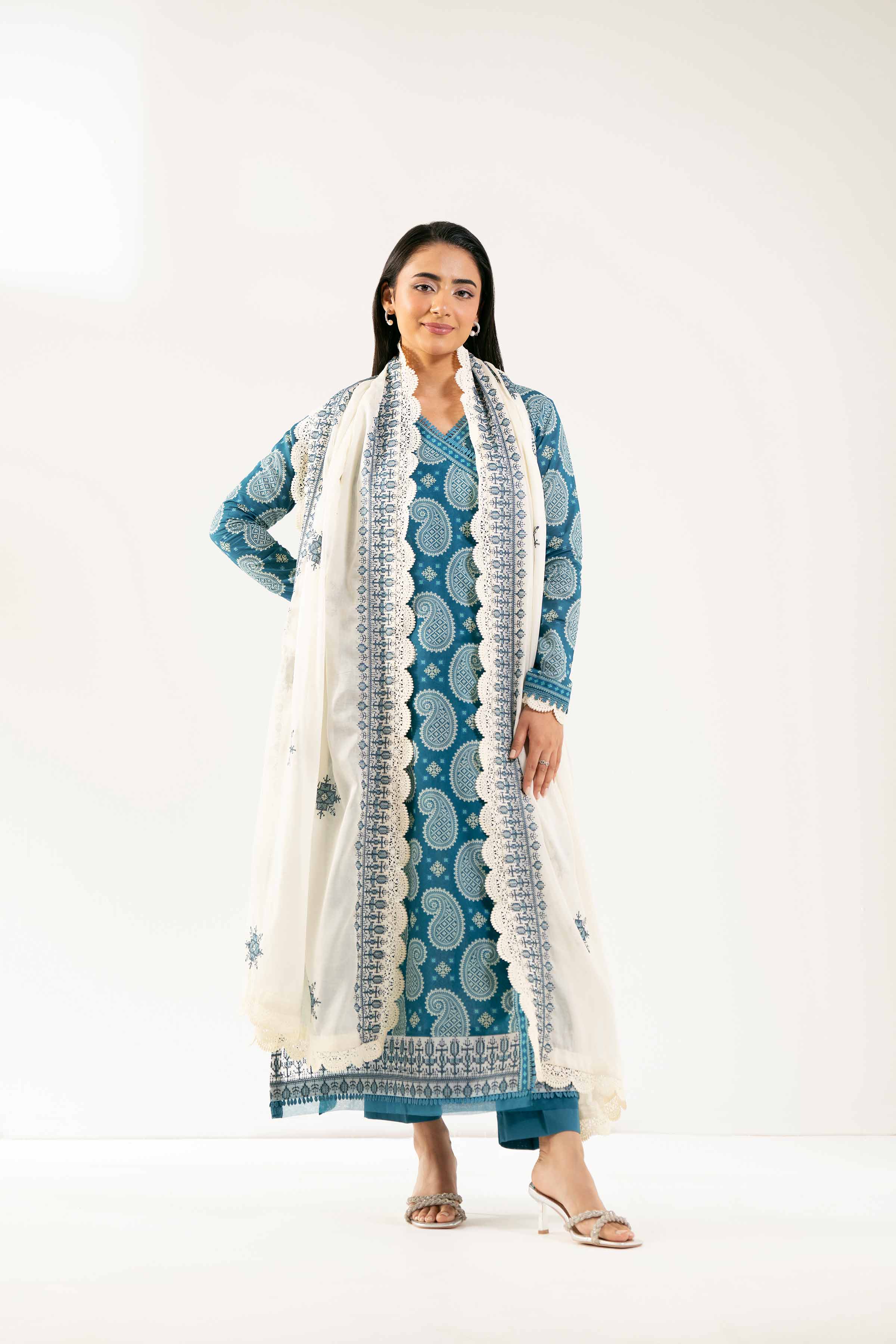 3 Piece - Printed Embroidered Suit - 42502126 for Women - Unstitched Collection | Nishat | Shop Online