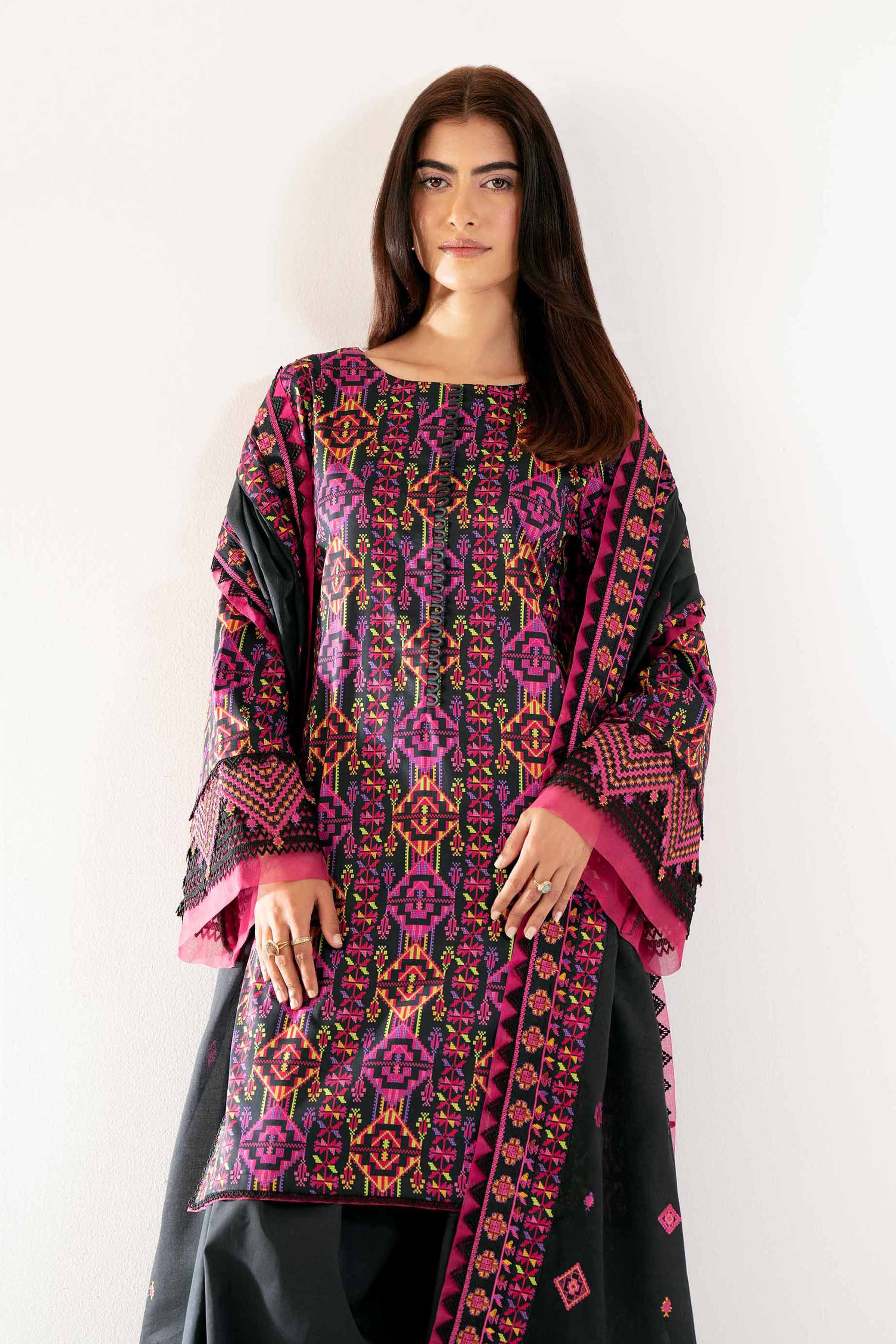 3 Piece - Printed Embroidered Suit - 42502132 for Women - Unstitched Collection | Nishat | Shop Online
