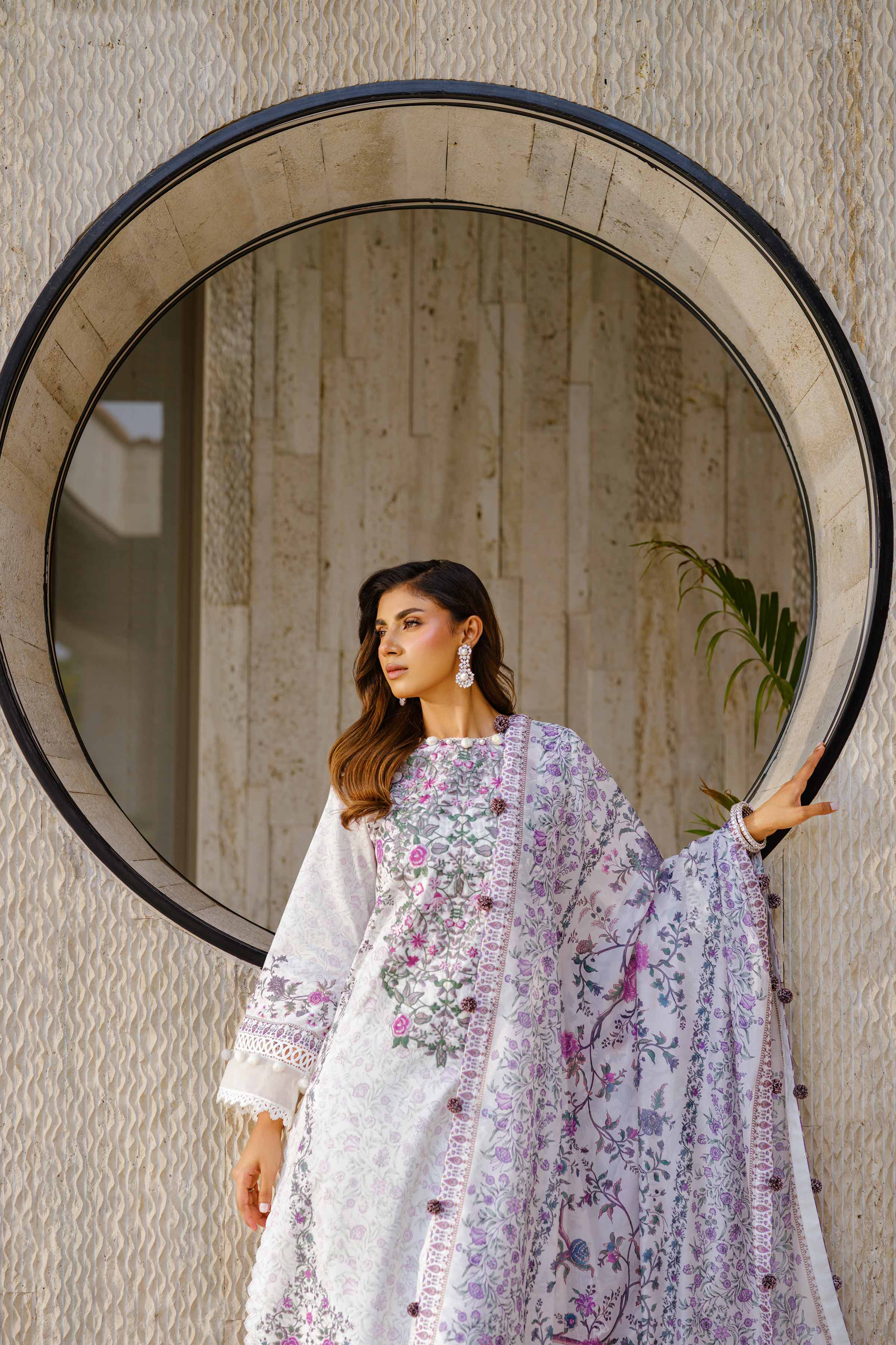 3 Piece - Digital Printed Embroidered Suit - 42502134