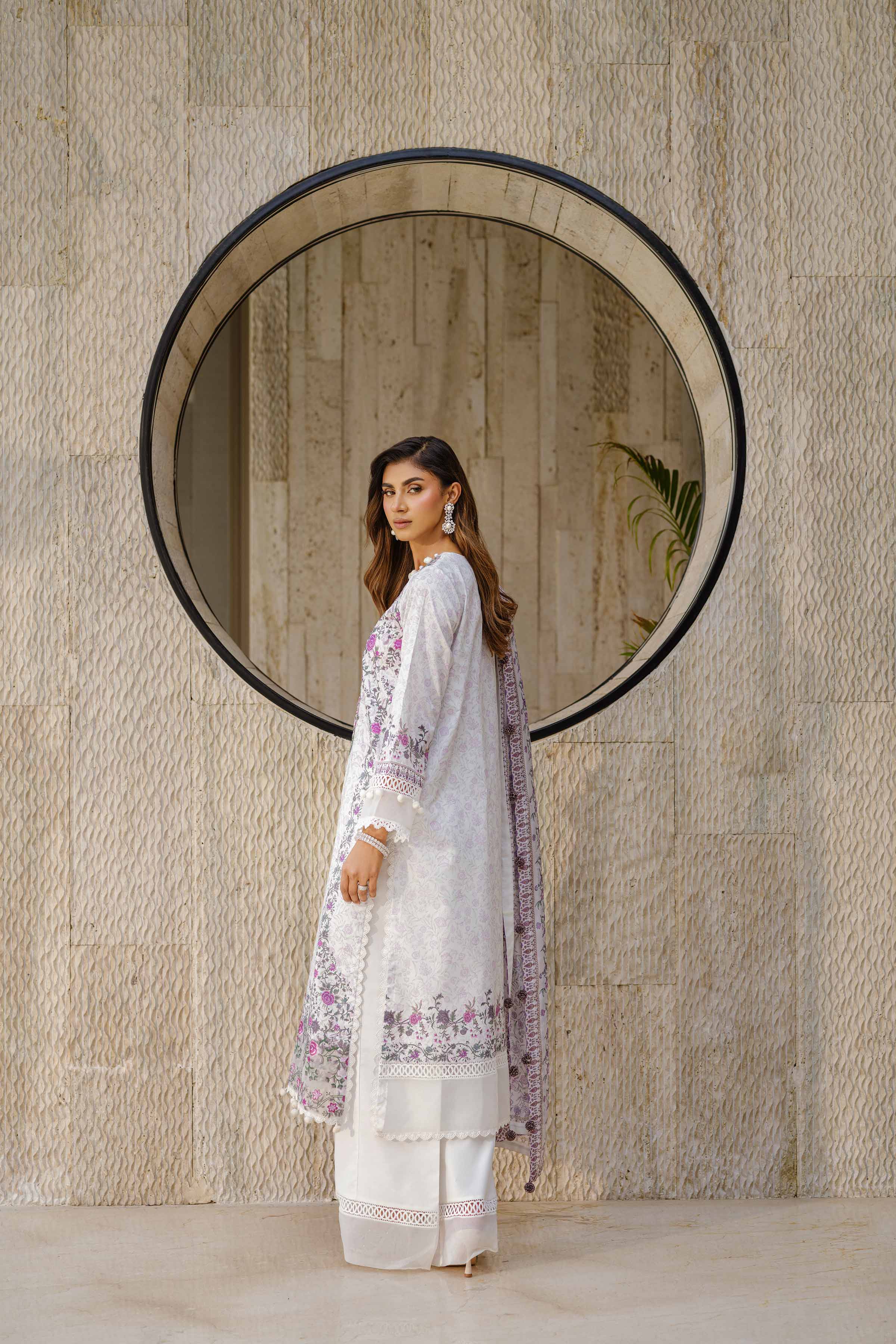 3 Piece - Digital Printed Embroidered Suit - 42502134