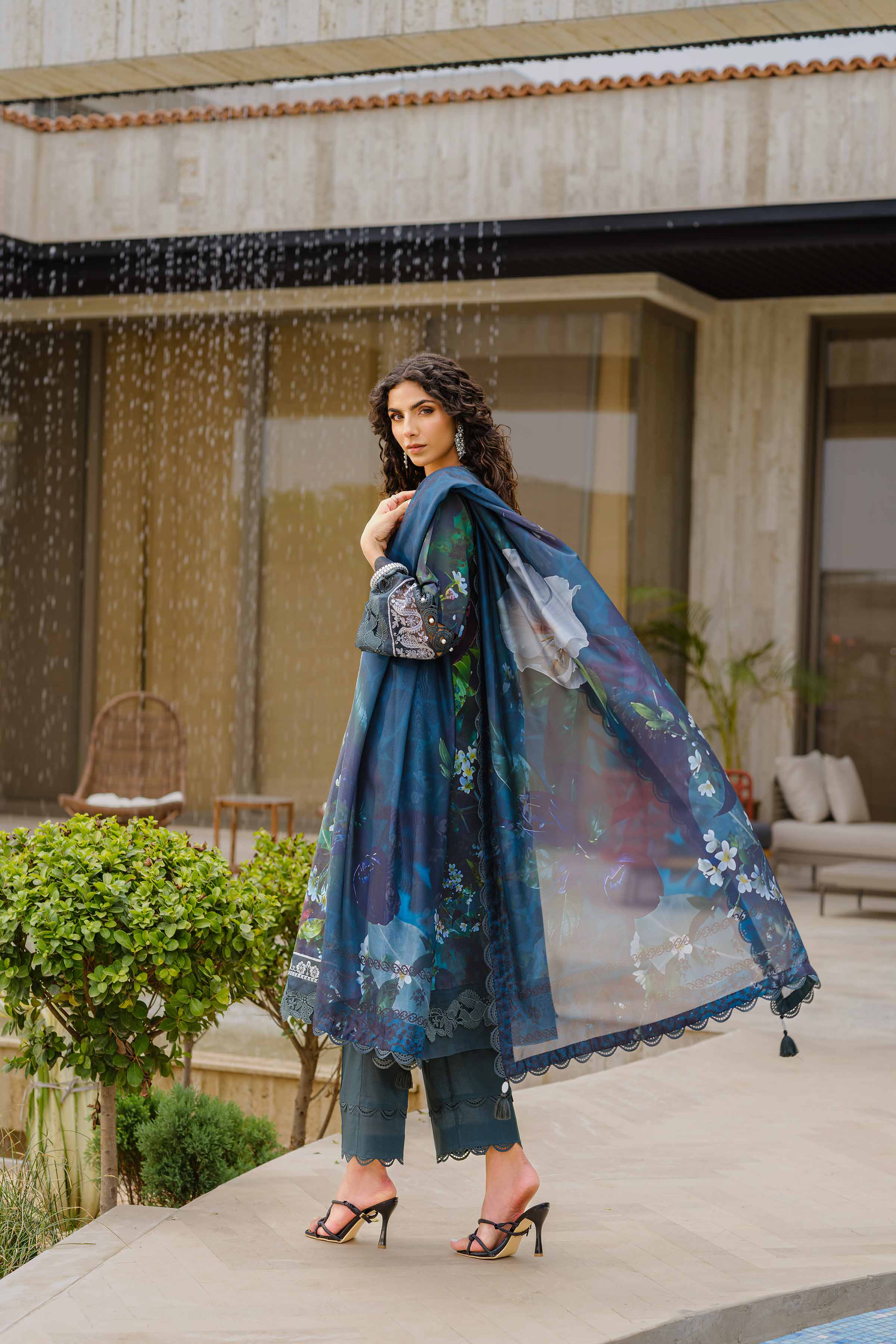 3 Piece - Digital Printed Embroidered Suit - 42502142