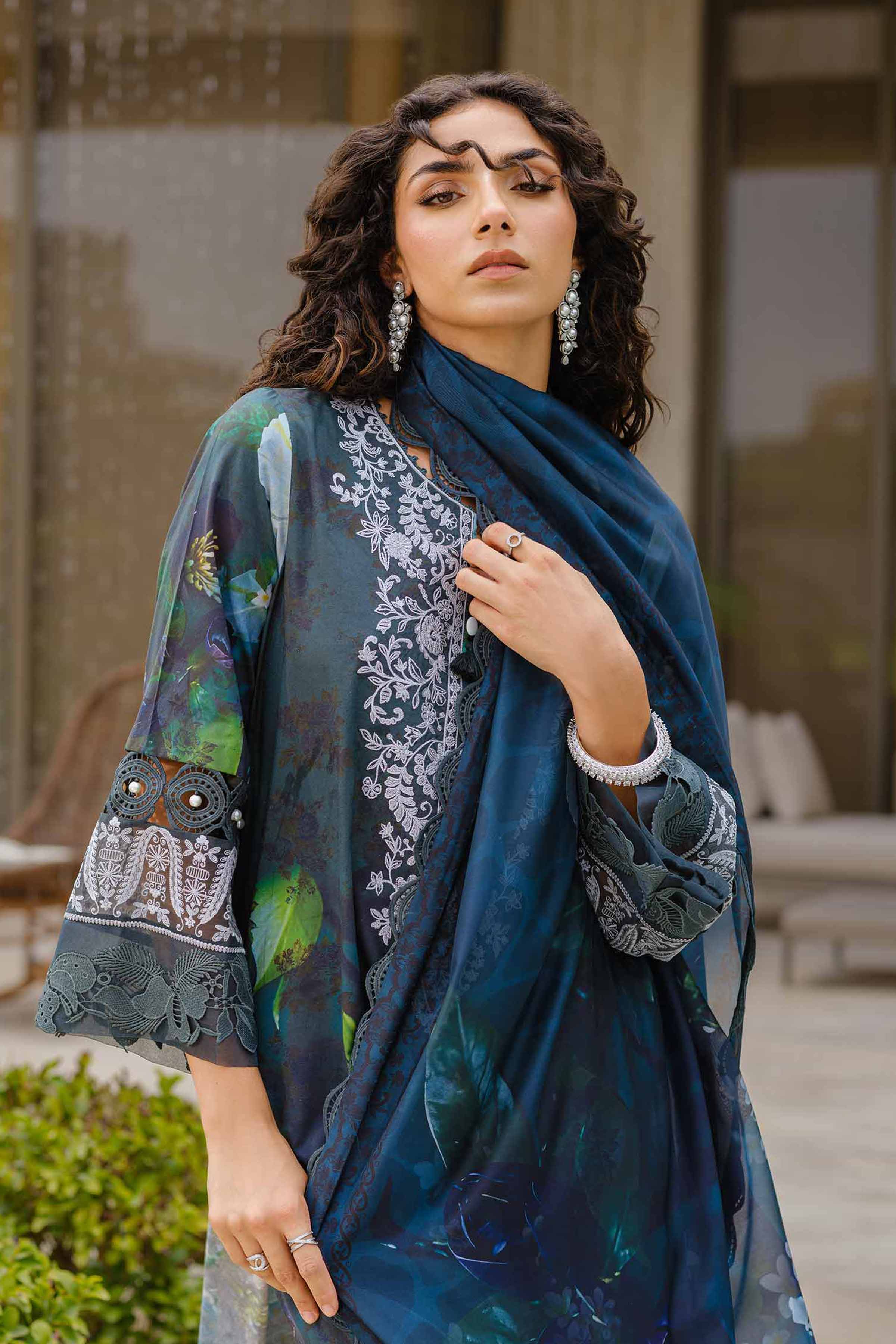 3 Piece - Digital Printed Embroidered Suit - 42502142
