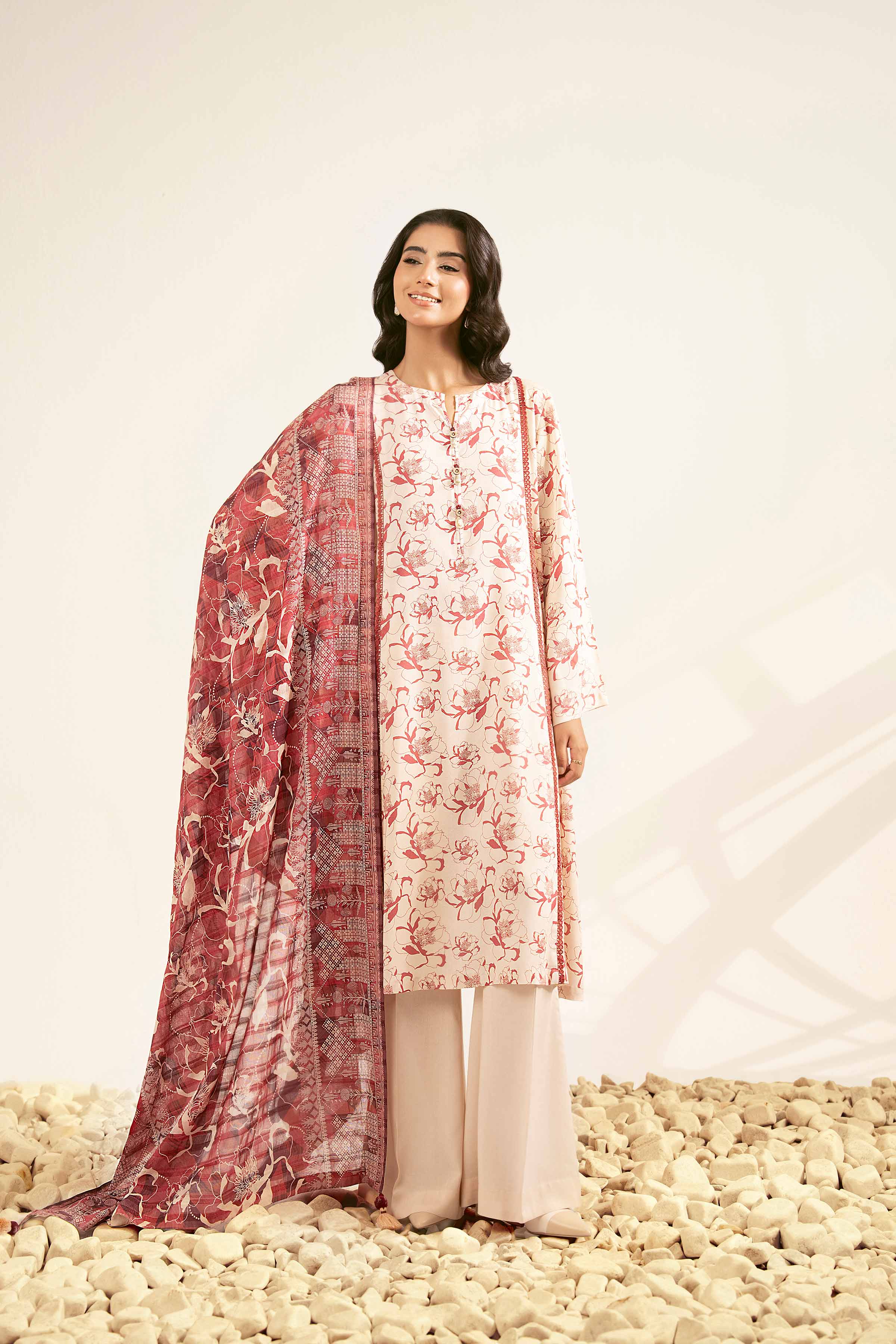 3 Piece - Printed Suit - 42502189 for Women - Unstitched Collection | Nishat | Shop Online
