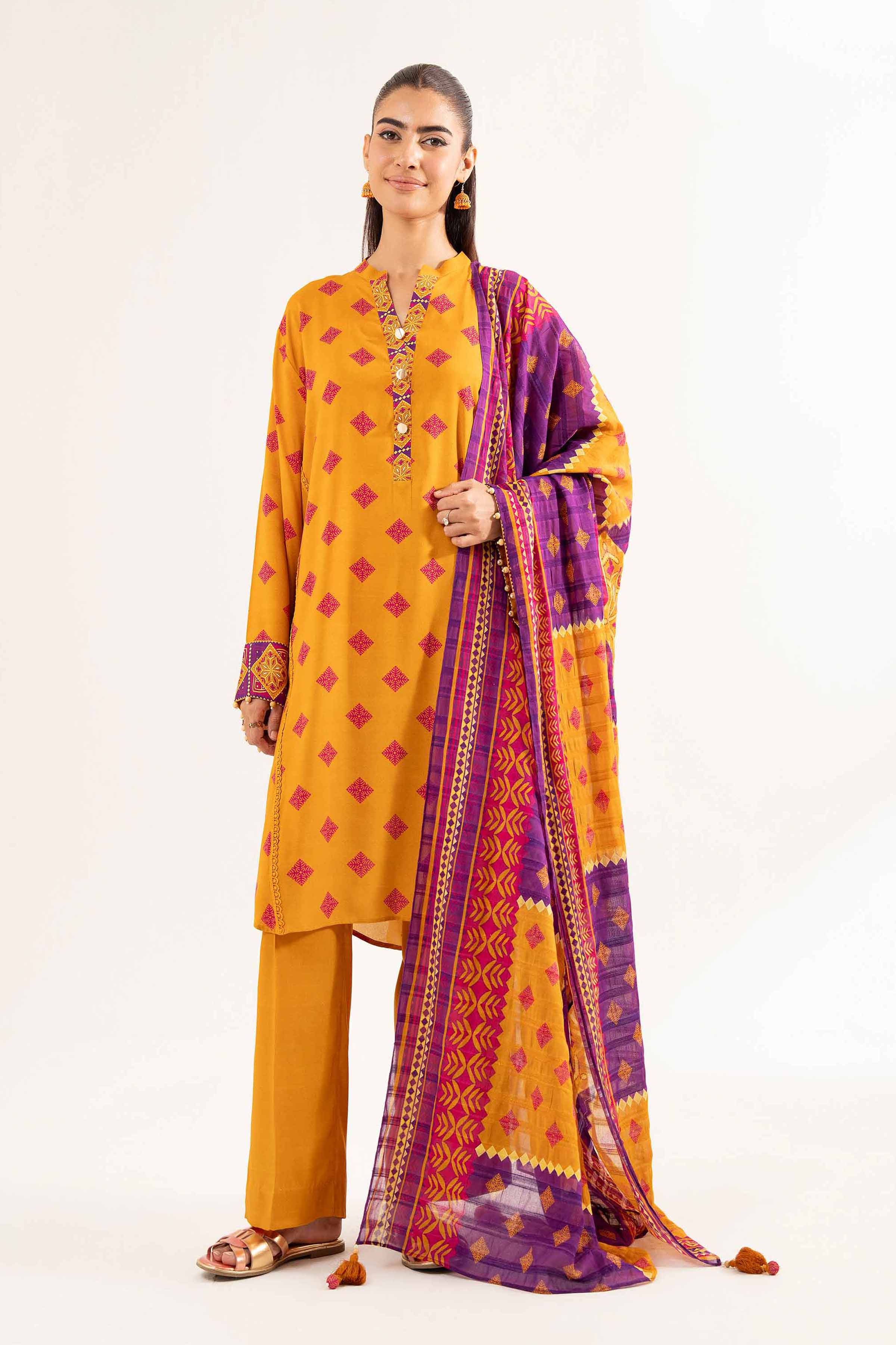3 Piece - Printed Suit - 42502201 for Women - Unstitched Collection | Nishat | Shop Online