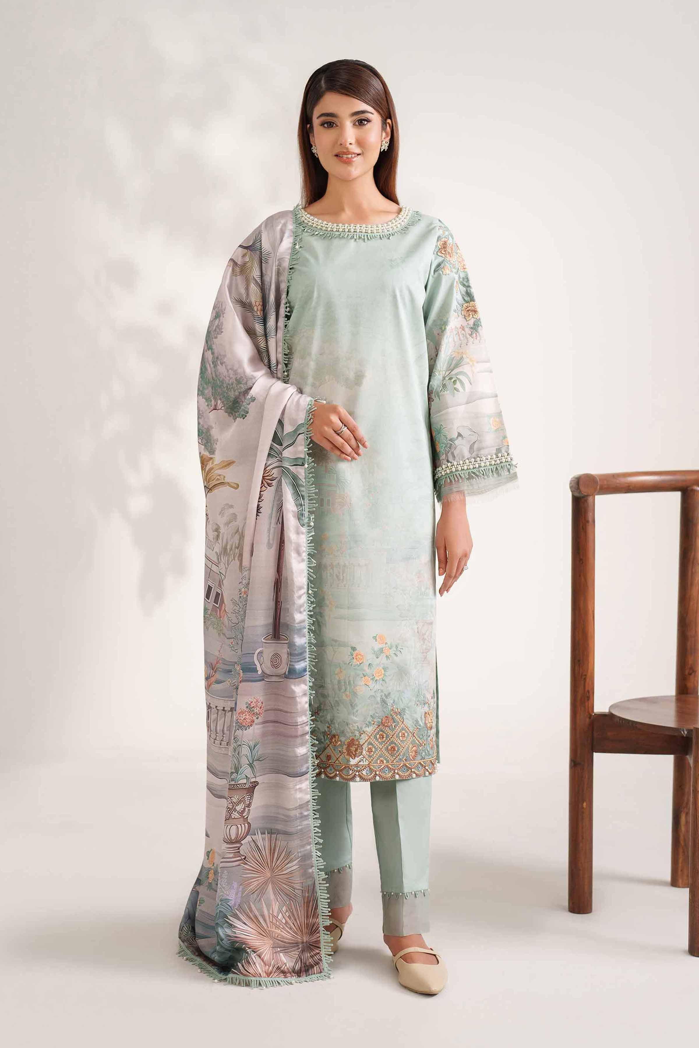 3 Piece - Digital Printed Embroidered Suit - 42502217 for Women - Unstitched Collection | Nishat | Shop Online