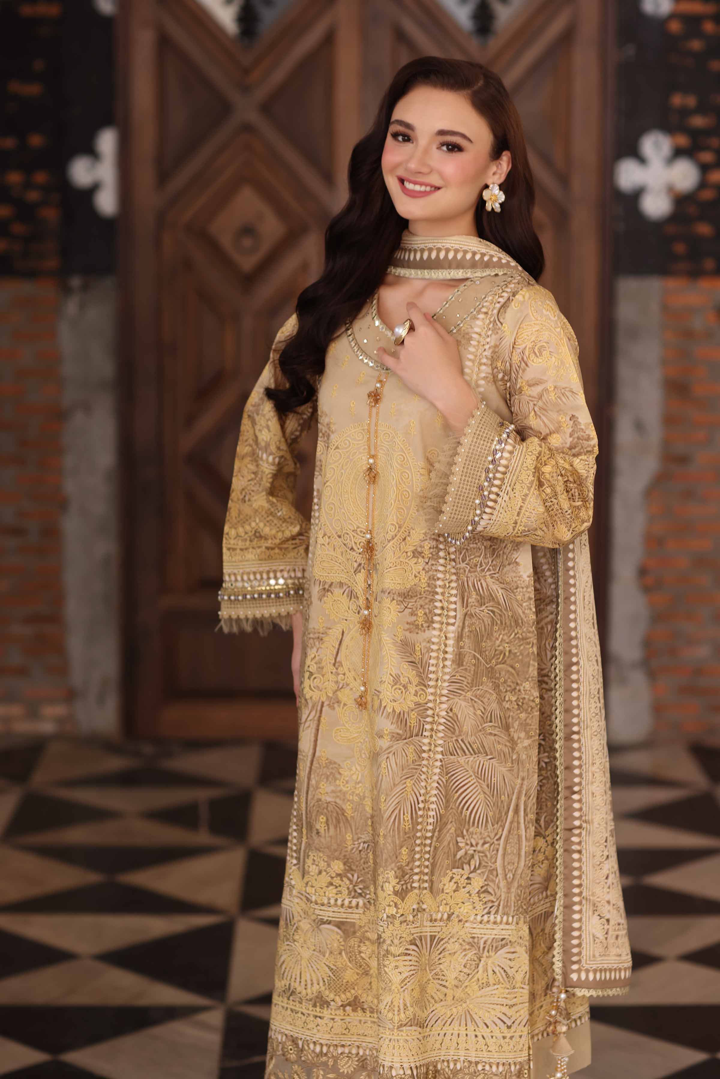 3 Piece - Digital Printed Embroidered Suit - 42502218 for Women - Unstitched Collection | Nishat | Shop Online