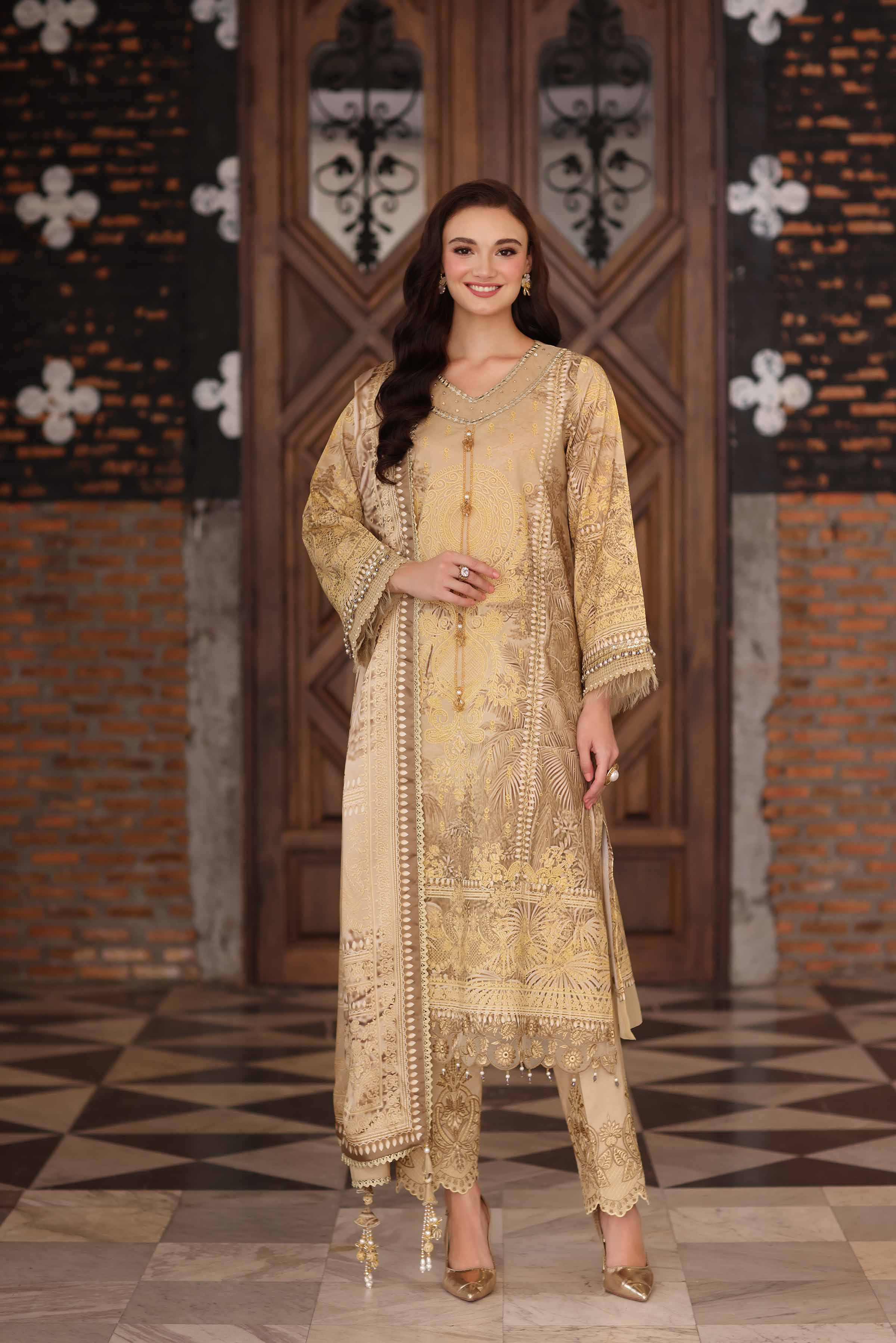 3 Piece - Digital Printed Embroidered Suit - 42502218 for Women - Unstitched Collection | Nishat | Shop Online