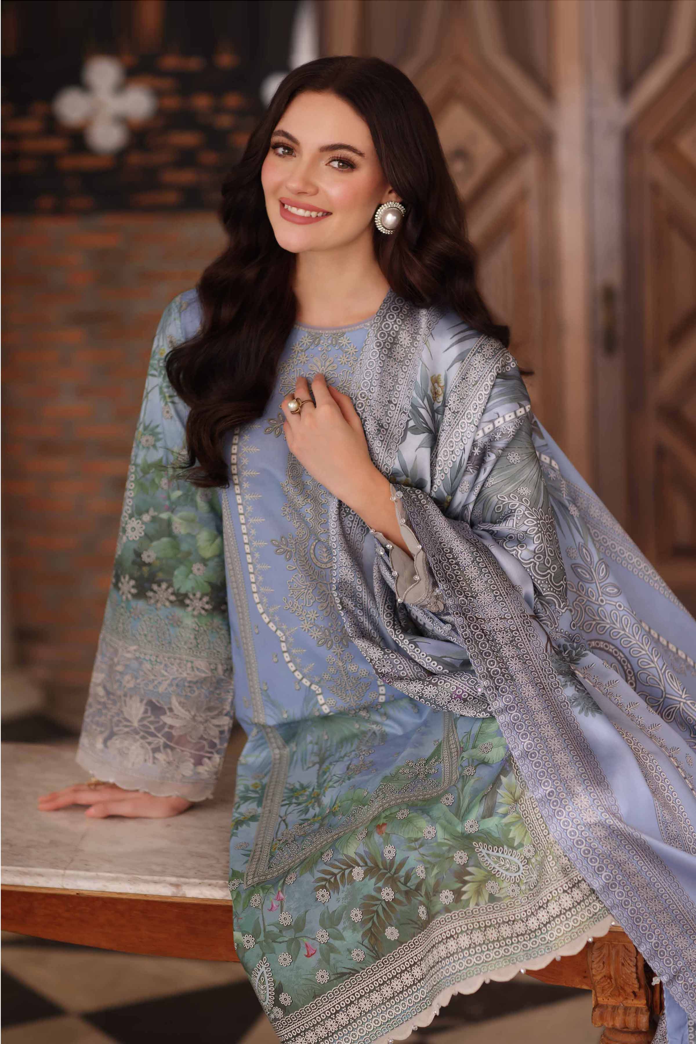 3 Piece - Digital Printed Embroidered Suit - 42502221 for Women - Unstitched Collection | Nishat | Shop Online