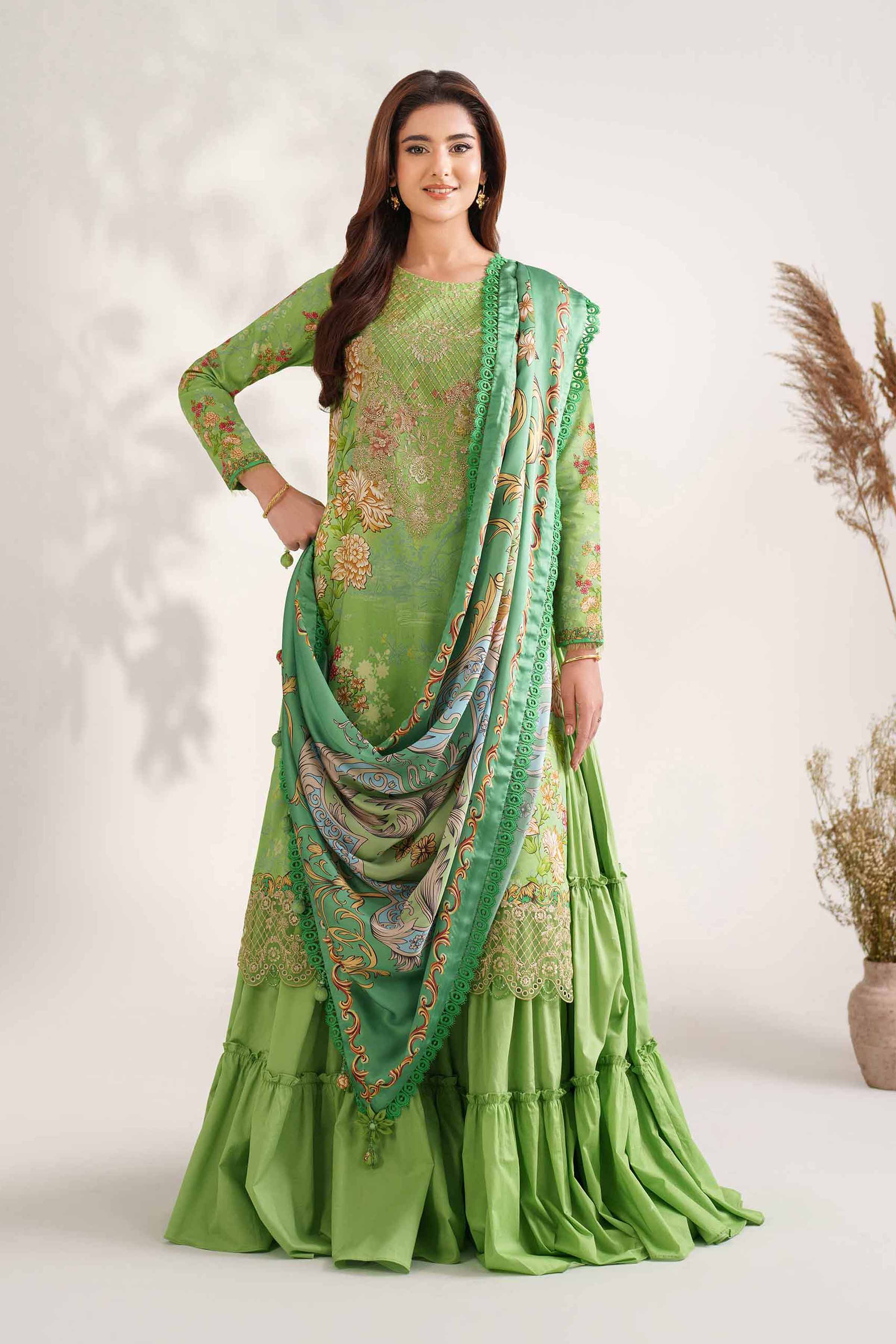 3 Piece - Digital Printed Embroidered Suit - 42502222 for Women - Unstitched Collection | Nishat | Shop Online