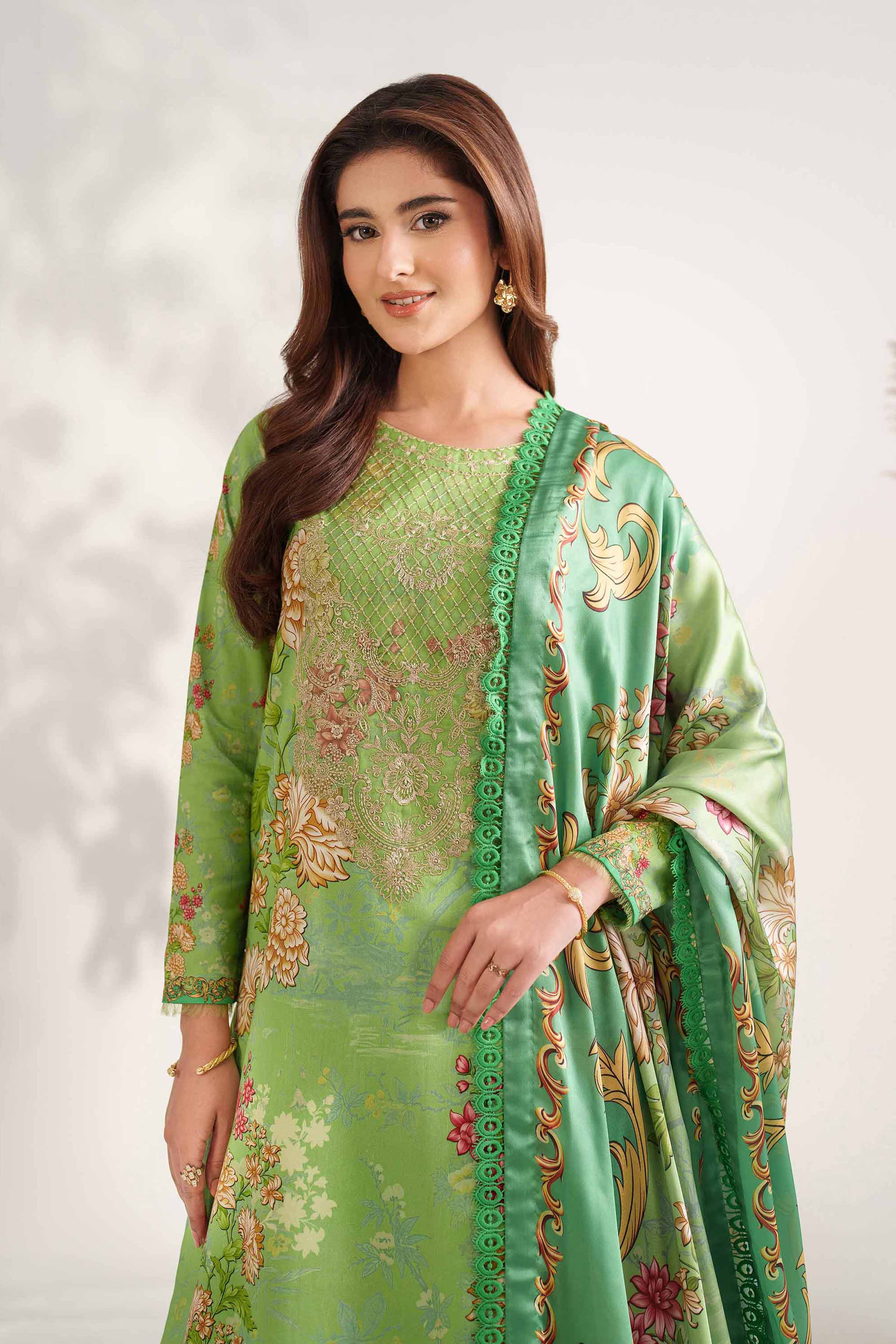 3 Piece - Digital Printed Embroidered Suit - 42502222 for Women - Unstitched Collection | Nishat | Shop Online