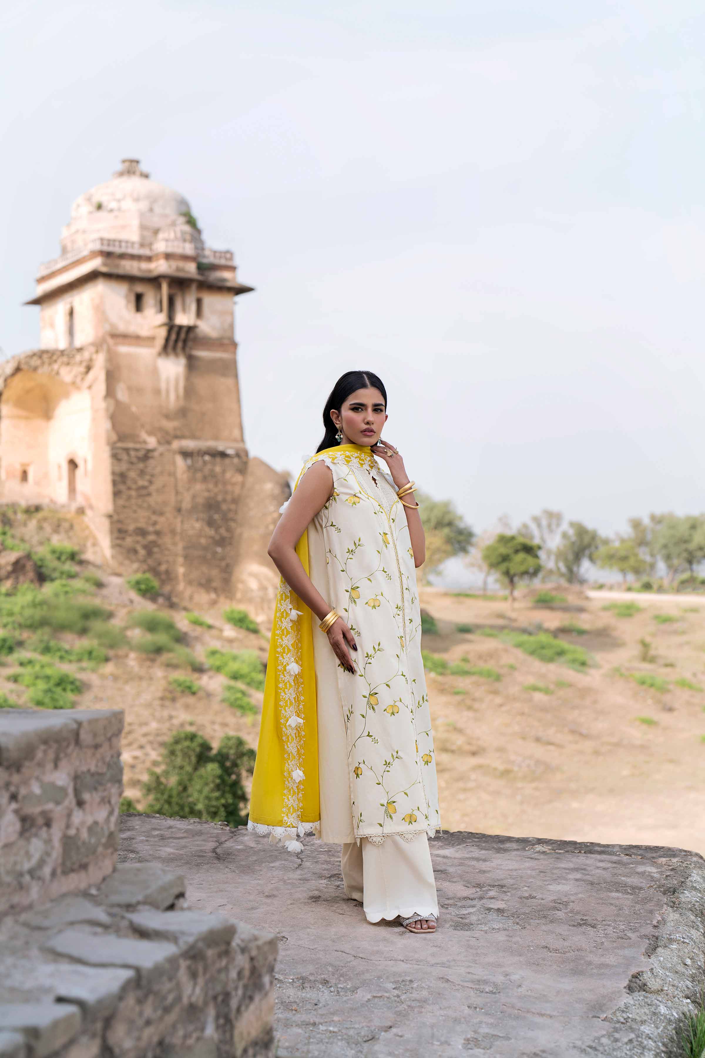 3 Piece - Dyed Embroidered Suit - 42502251