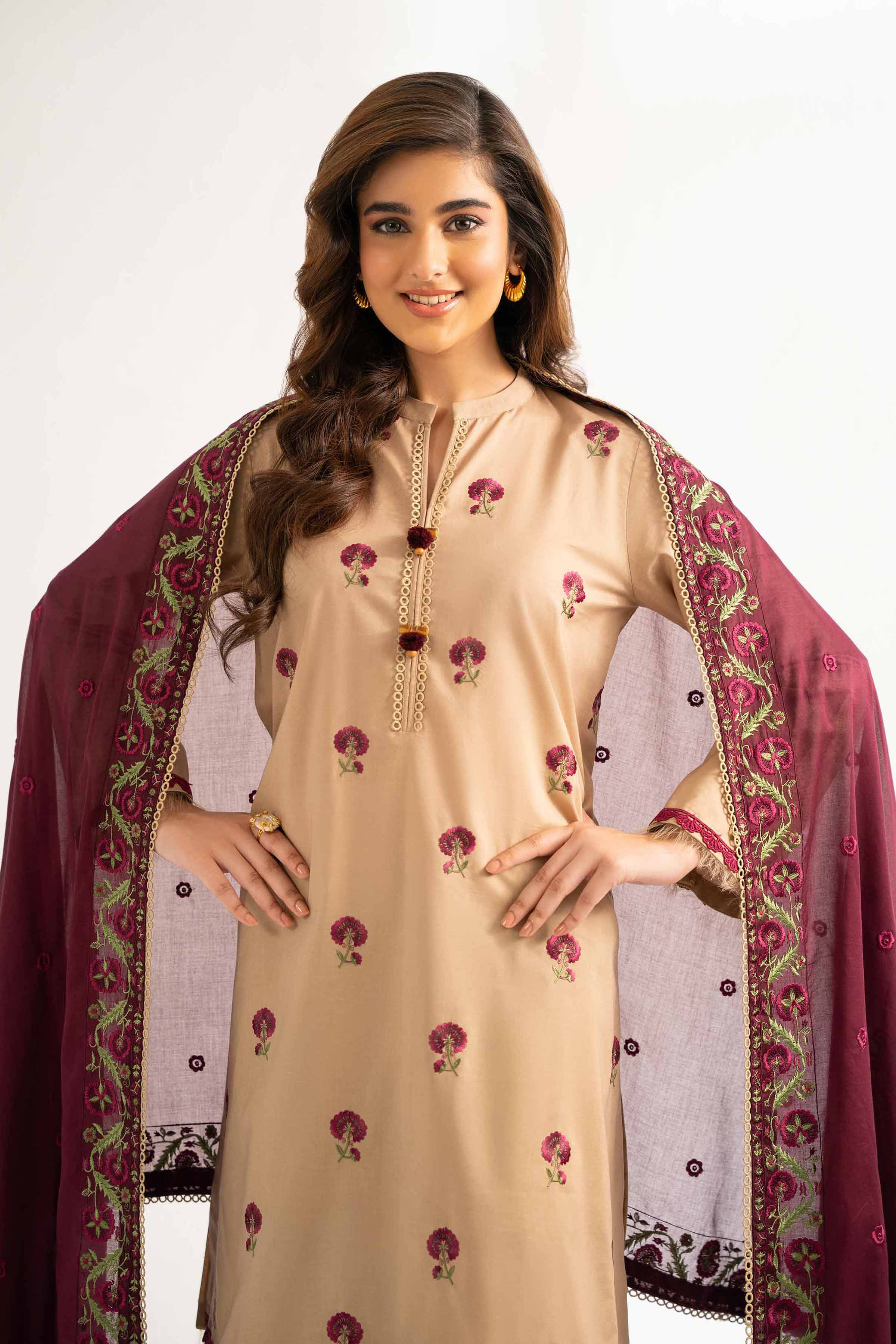 3 Piece - Dyed Embroidered Suit - 42502252 for Women - Unstitched Collection | Nishat | Shop Online