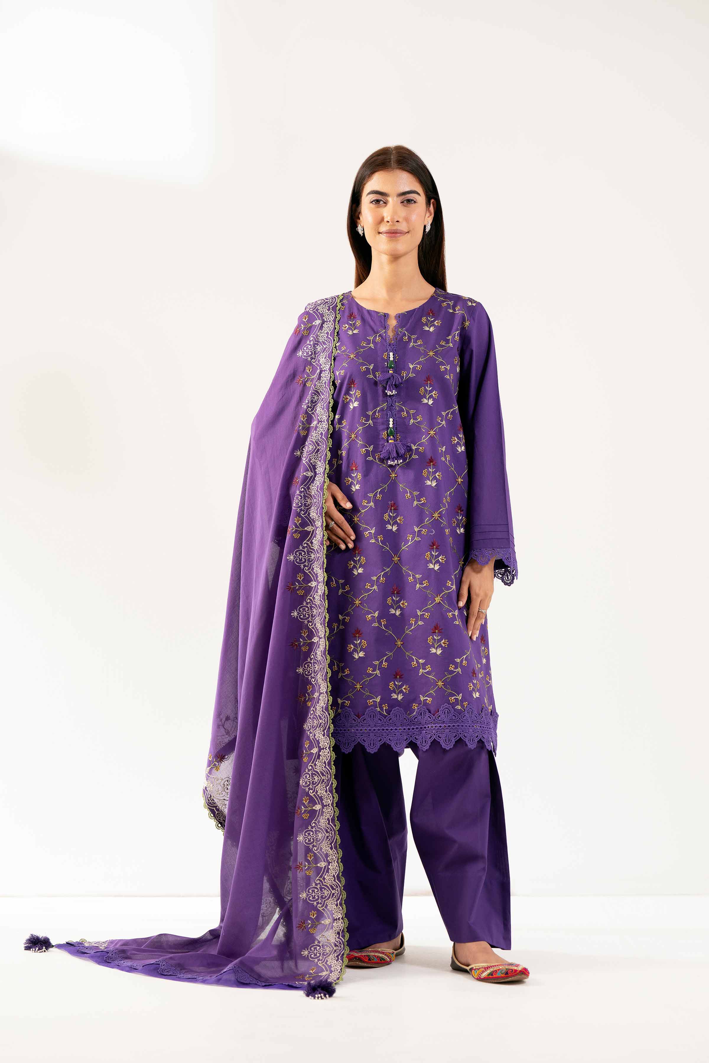 3 Piece - Dyed Embroidered Suit - 42502253 for Women - Unstitched Collection | Nishat | Shop Online