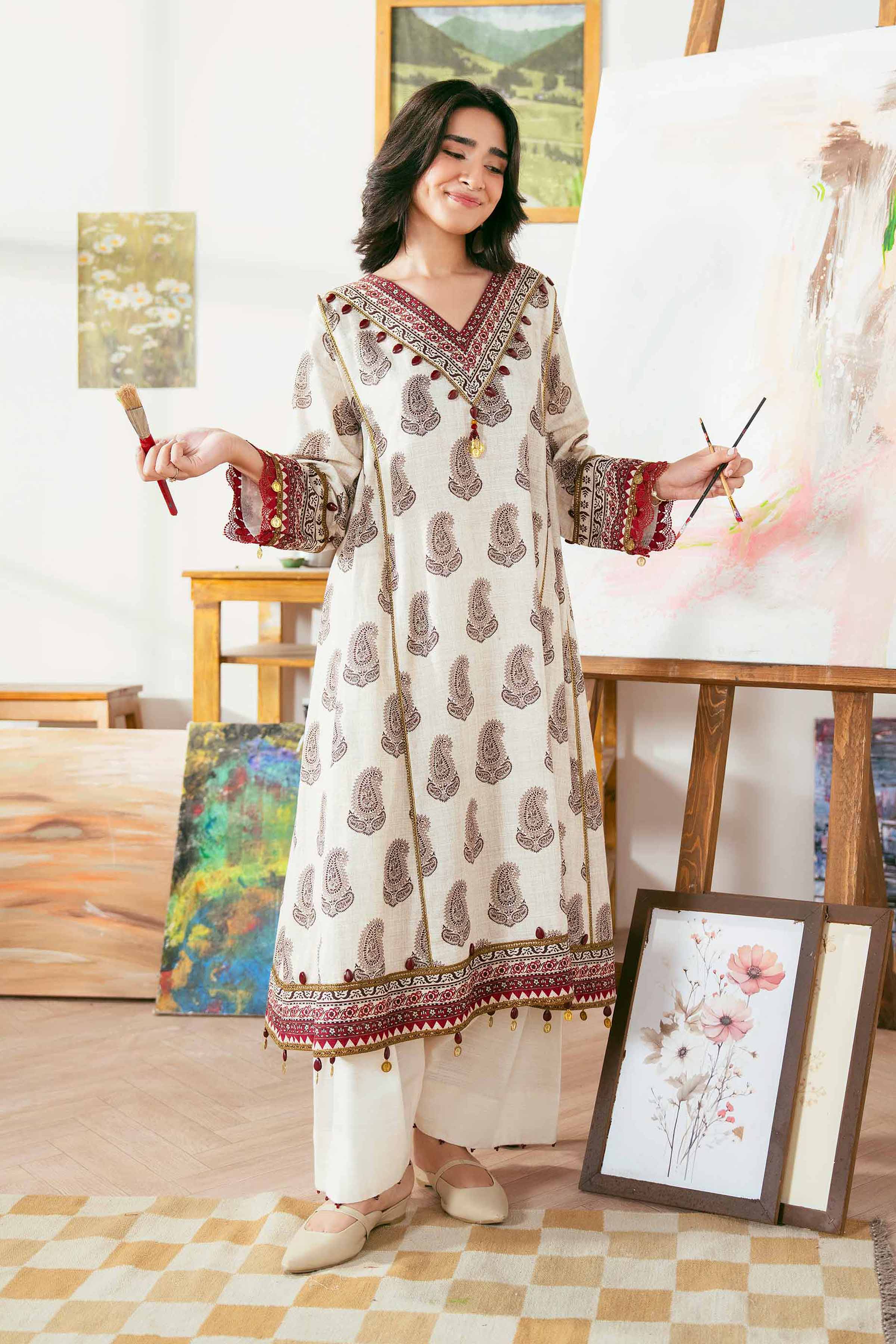 2 Piece - Printed Suit - 42502331 for Women - Unstitched Collection | Nishat | Shop Online