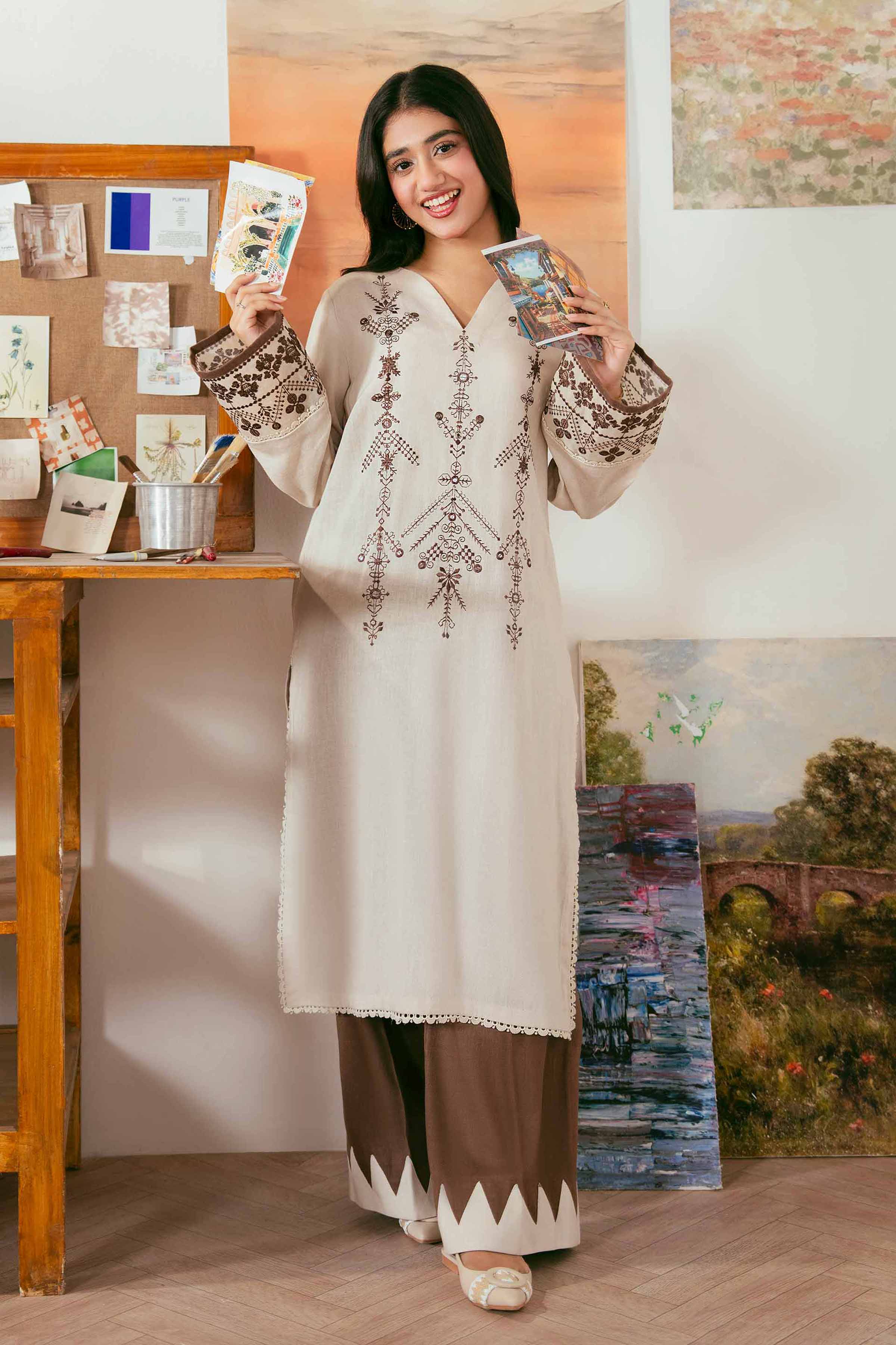 2 Piece - Embroidered Suit - 42502347 for Women - Unstitched Collection | Nishat | Shop Online