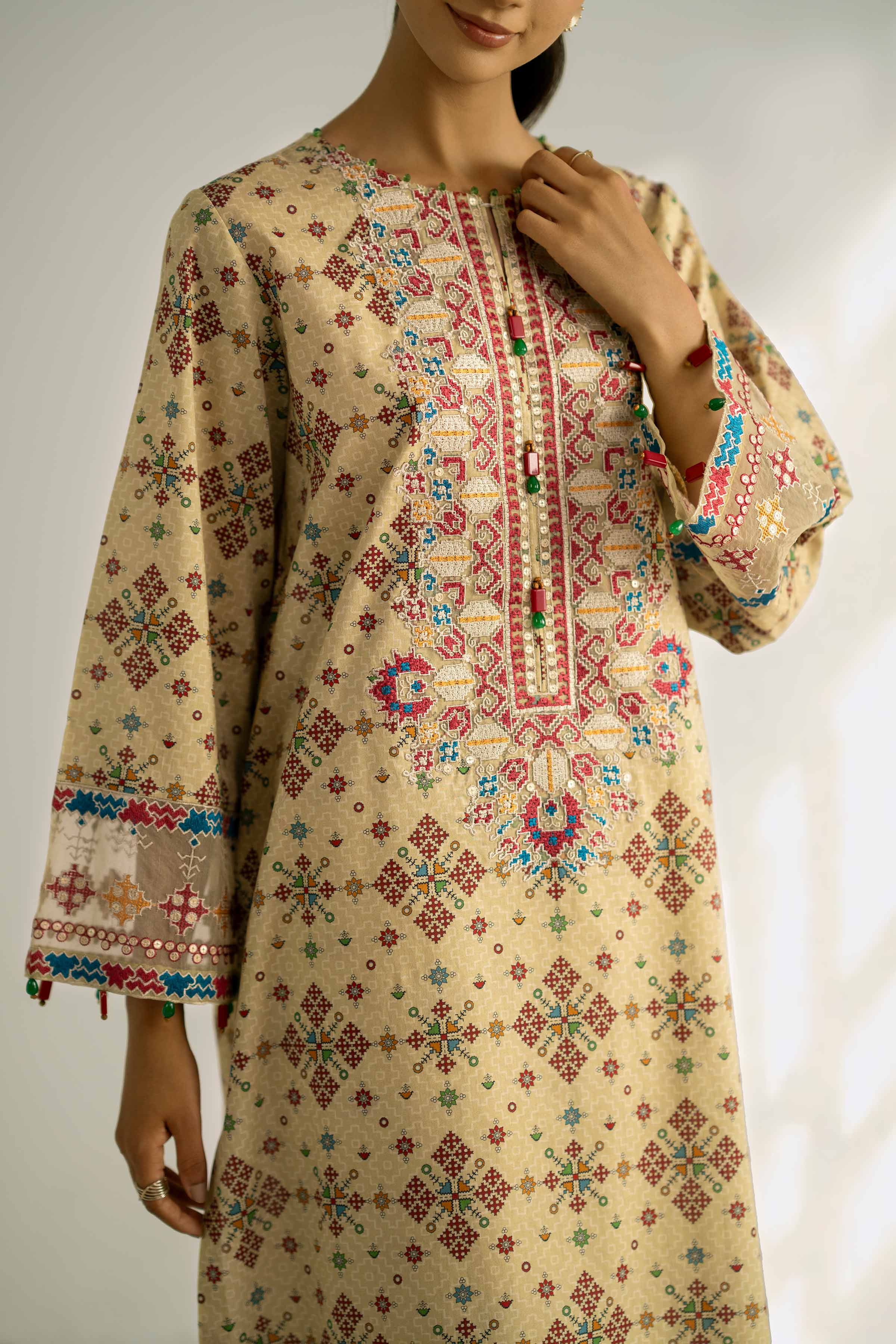 2 Piece - Printed Embroidered Suit - 42502354 for Women - Unstitched Collection | Nishat | Shop Online