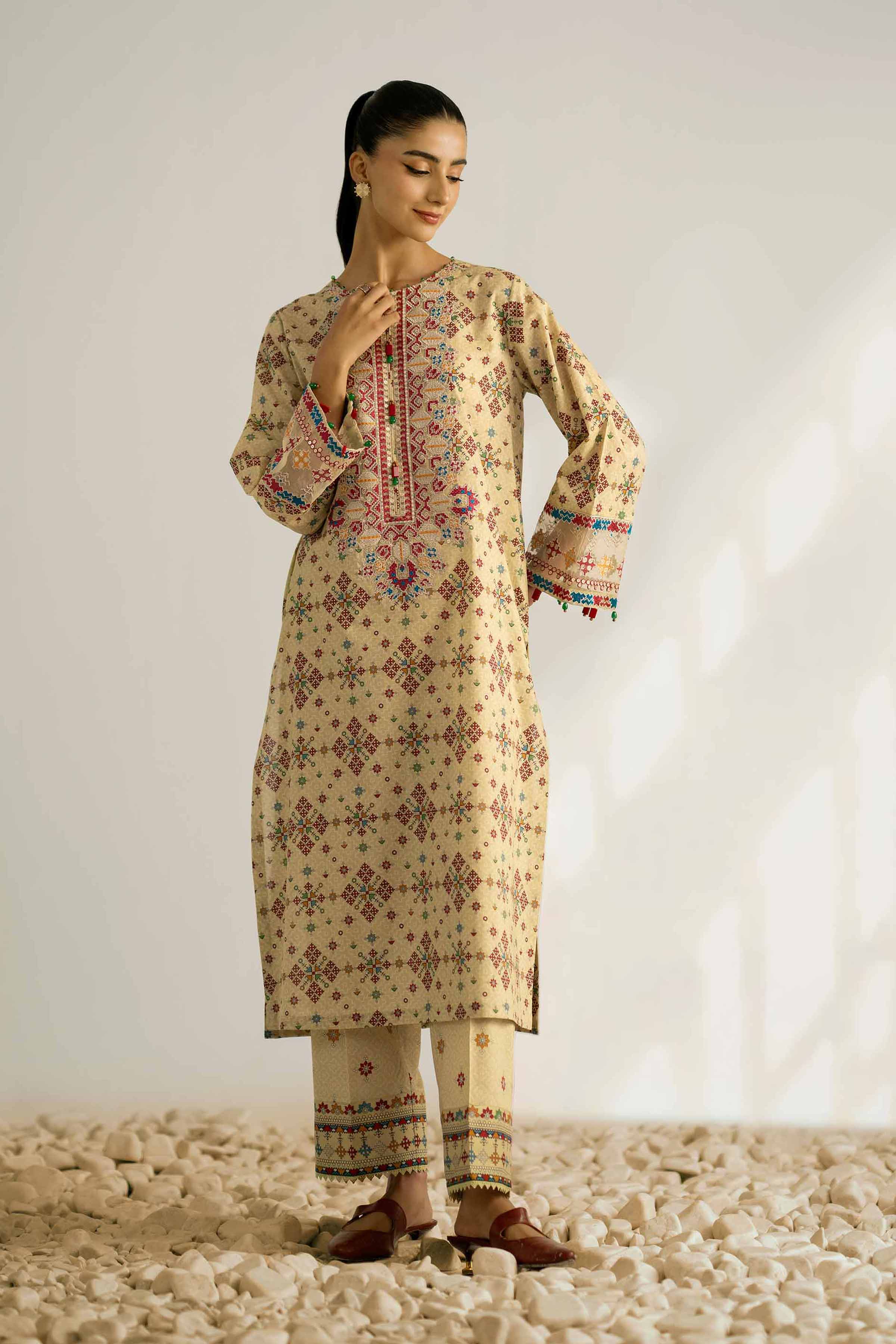 2 Piece - Printed Embroidered Suit - 42502354 for Women - Unstitched Collection | Nishat | Shop Online