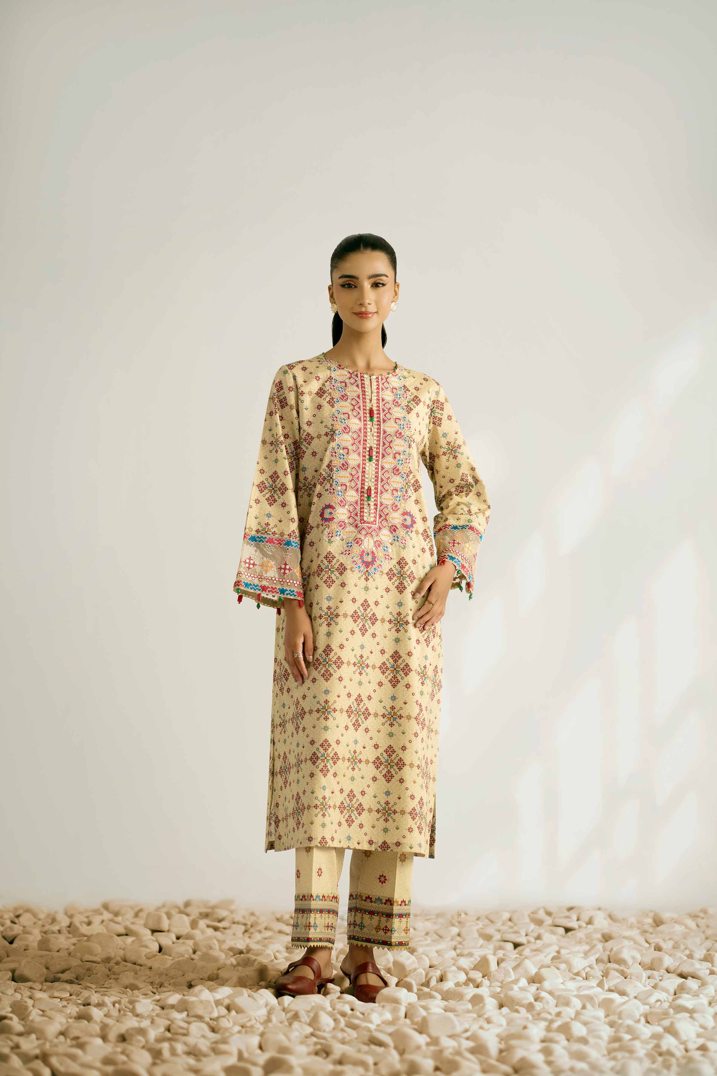 2 Piece - Printed Embroidered Suit - 42502354 for Women - Unstitched Collection | Nishat | Shop Online