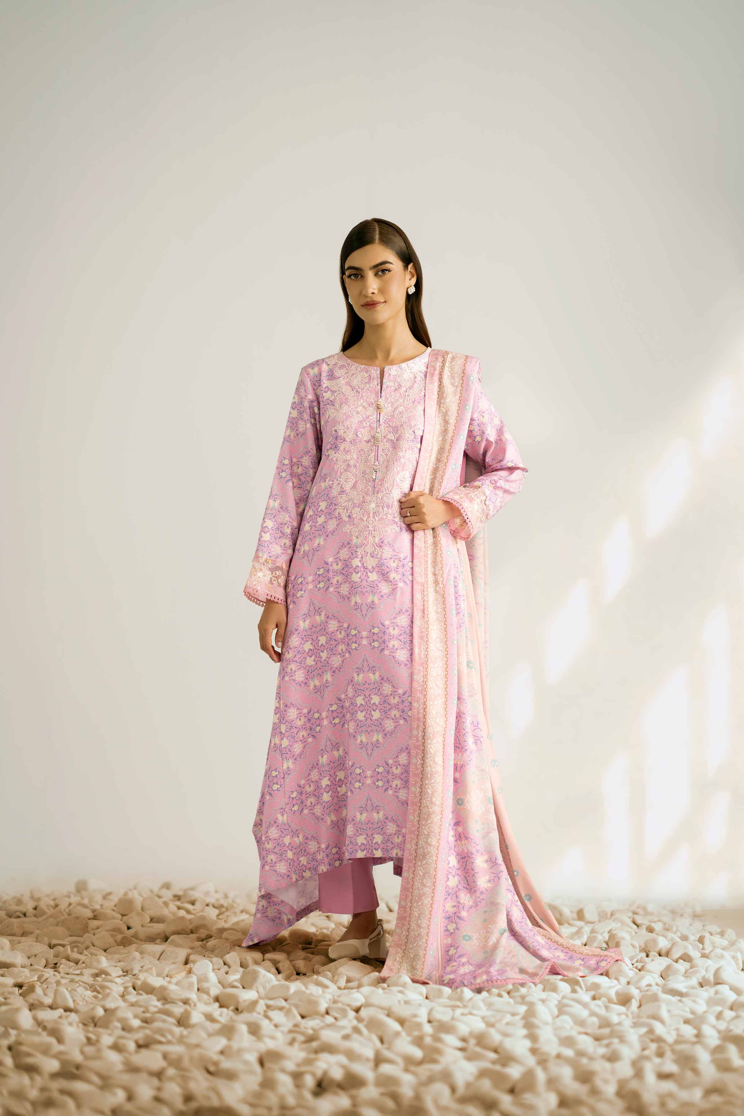 3 Piece - Printed Embroidered Suit - 42502366 for Women - Unstitched Collection | Nishat | Shop Online