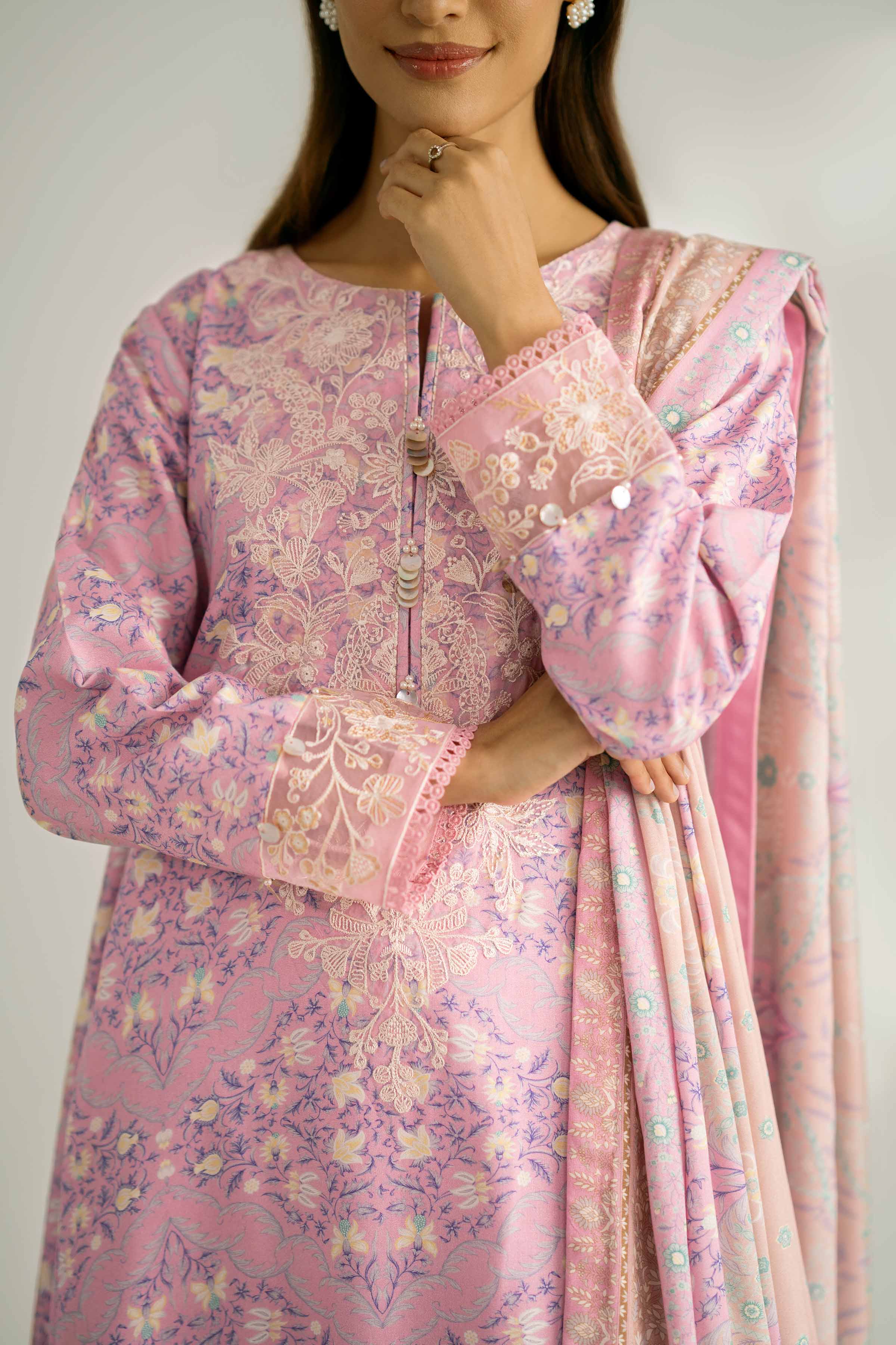 3 Piece - Printed Embroidered Suit - 42502366 for Women - Unstitched Collection | Nishat | Shop Online