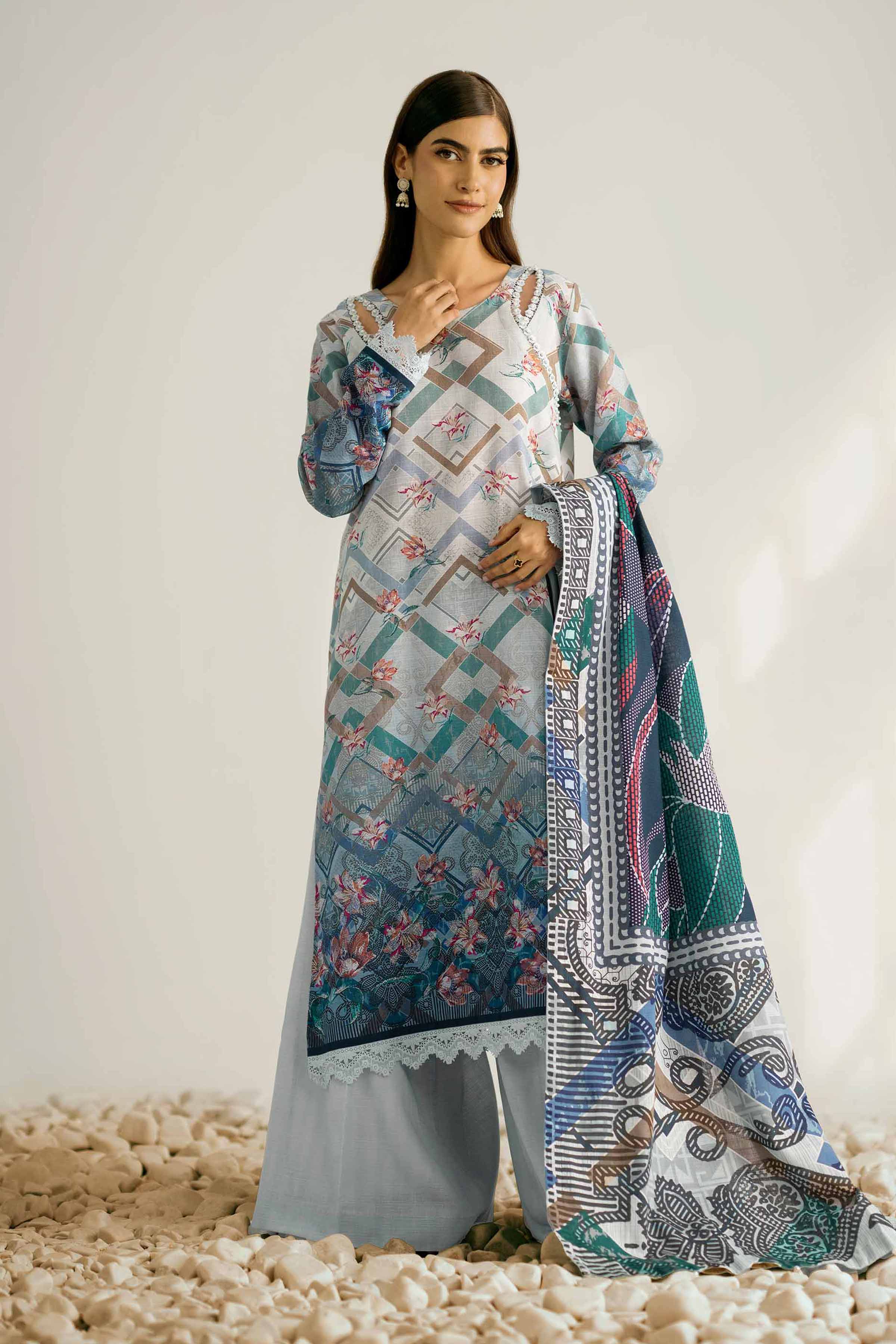 3 Piece - Digital Printed Suit - 42502420 for Women - Unstitched Collection | Nishat | Shop Online