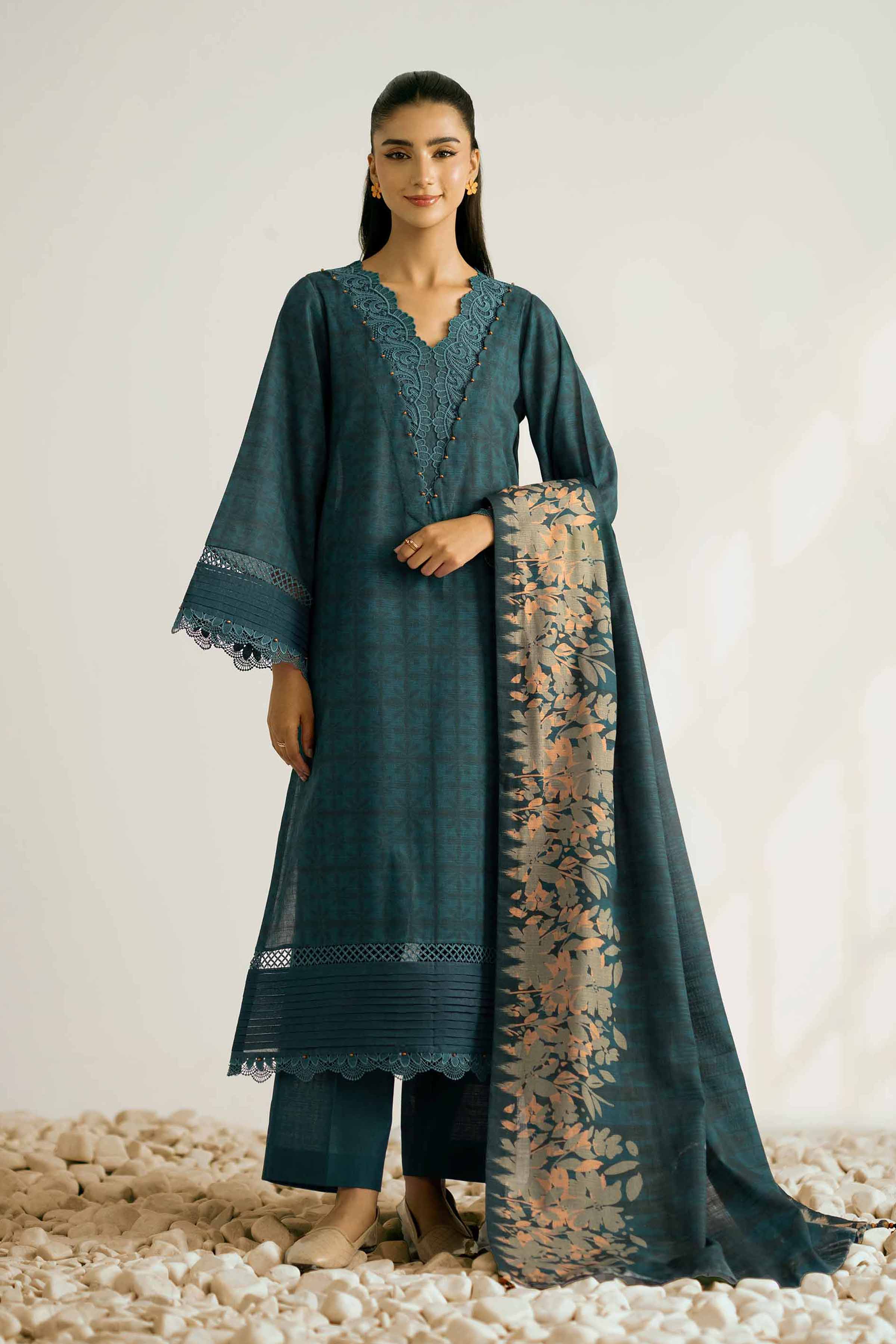 3 Piece - Printed Suit - 42502425 for Women - Unstitched Collection | Nishat | Shop Online