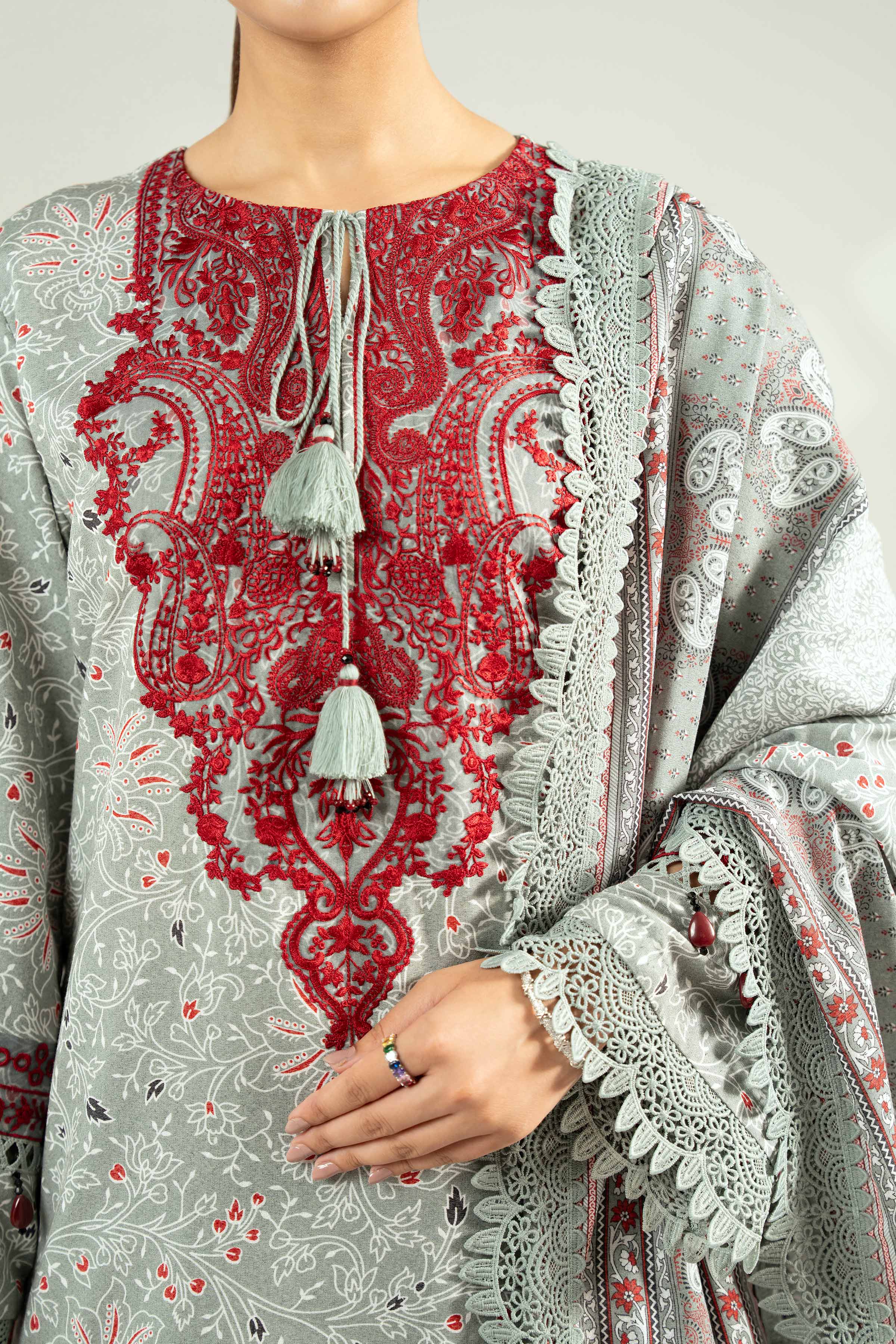 3 Piece - Embroidered Suit - 42502463 for Women - Unstitched Collection | Nishat | Shop Online