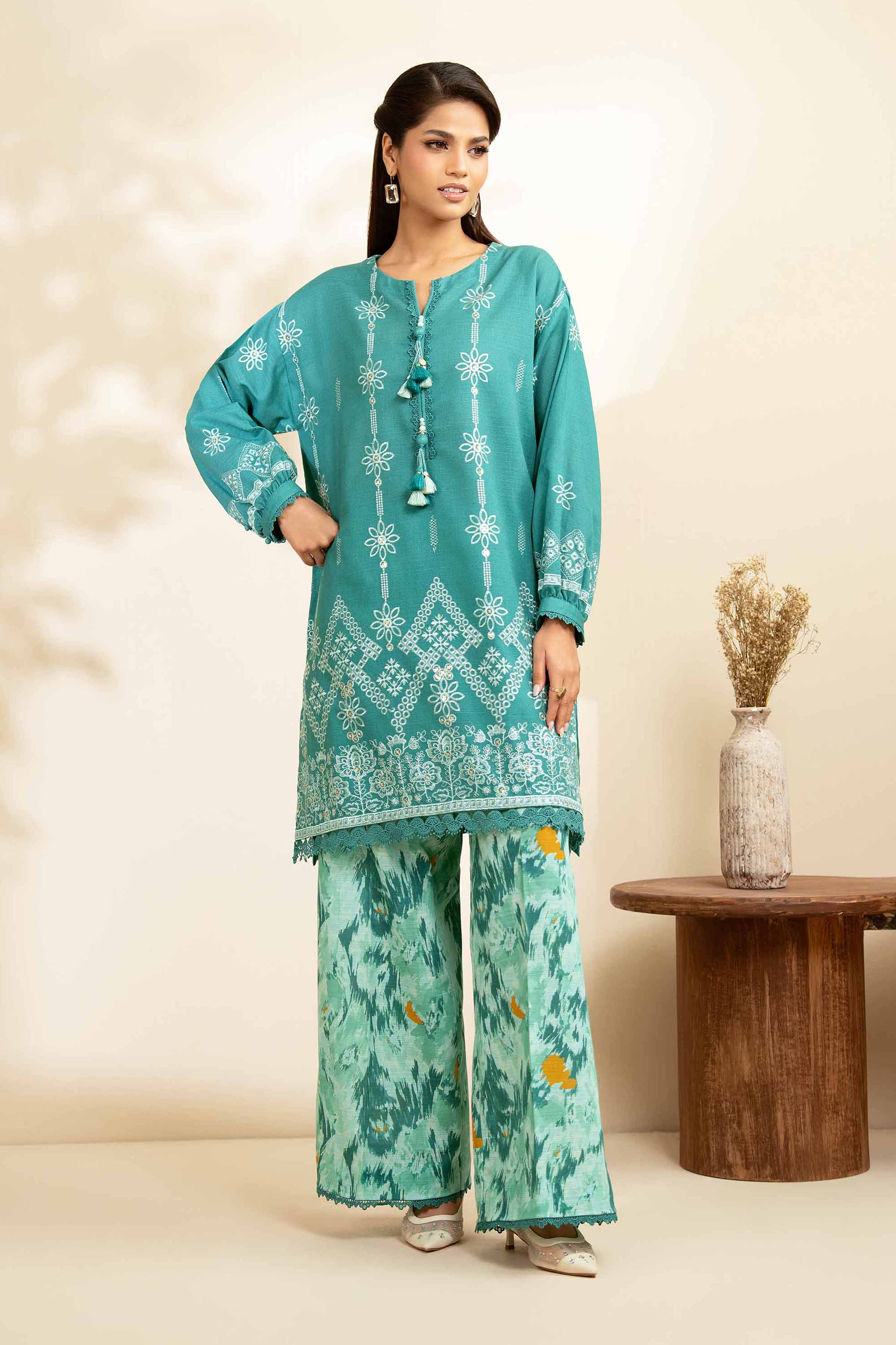 2 Piece - Printed Embroidered Suit - 42502489 for Women - Unstitched Collection | Nishat | Shop Online