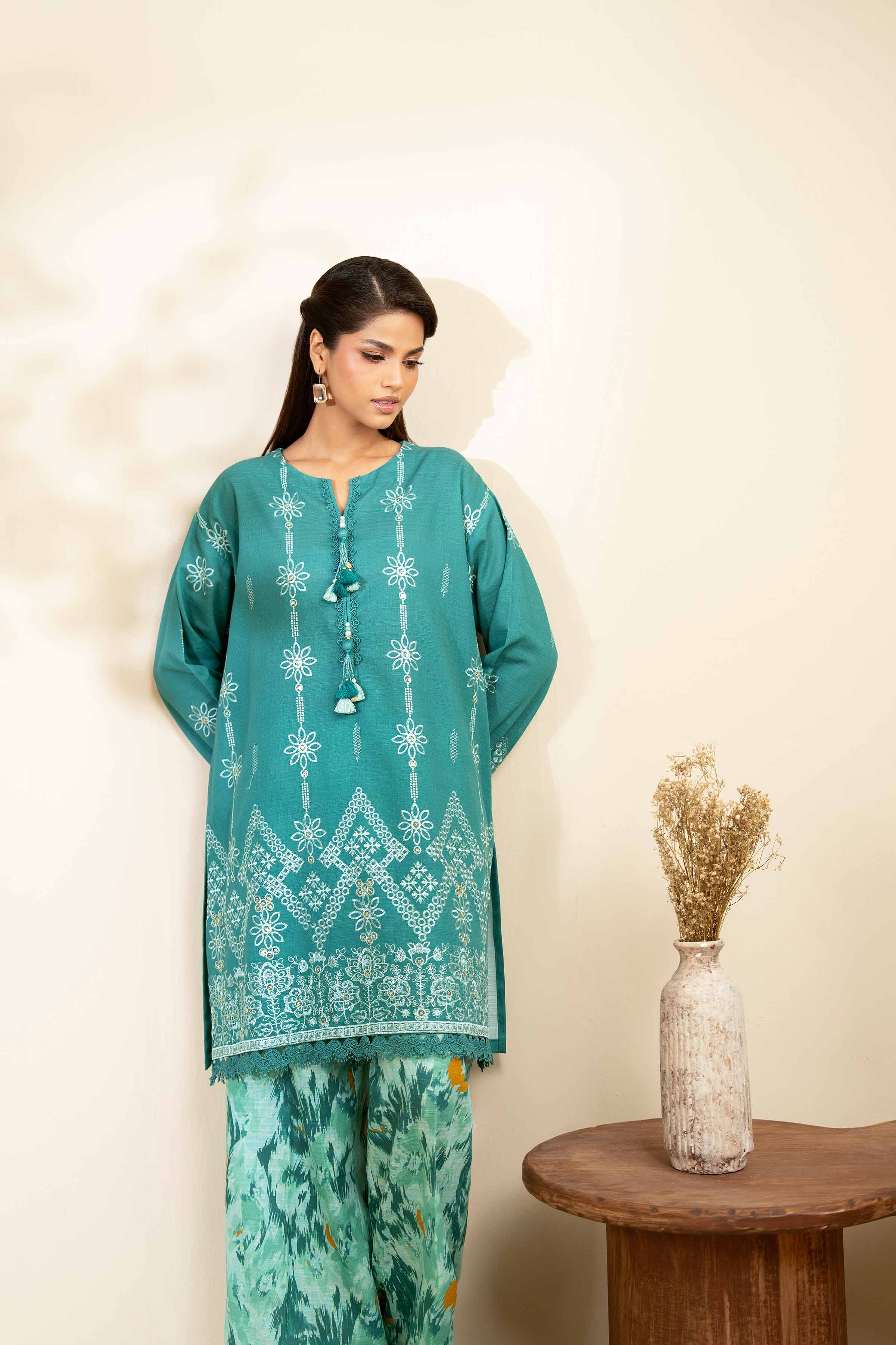 2 Piece - Printed Embroidered Suit - 42502489 for Women - Unstitched Collection | Nishat | Shop Online