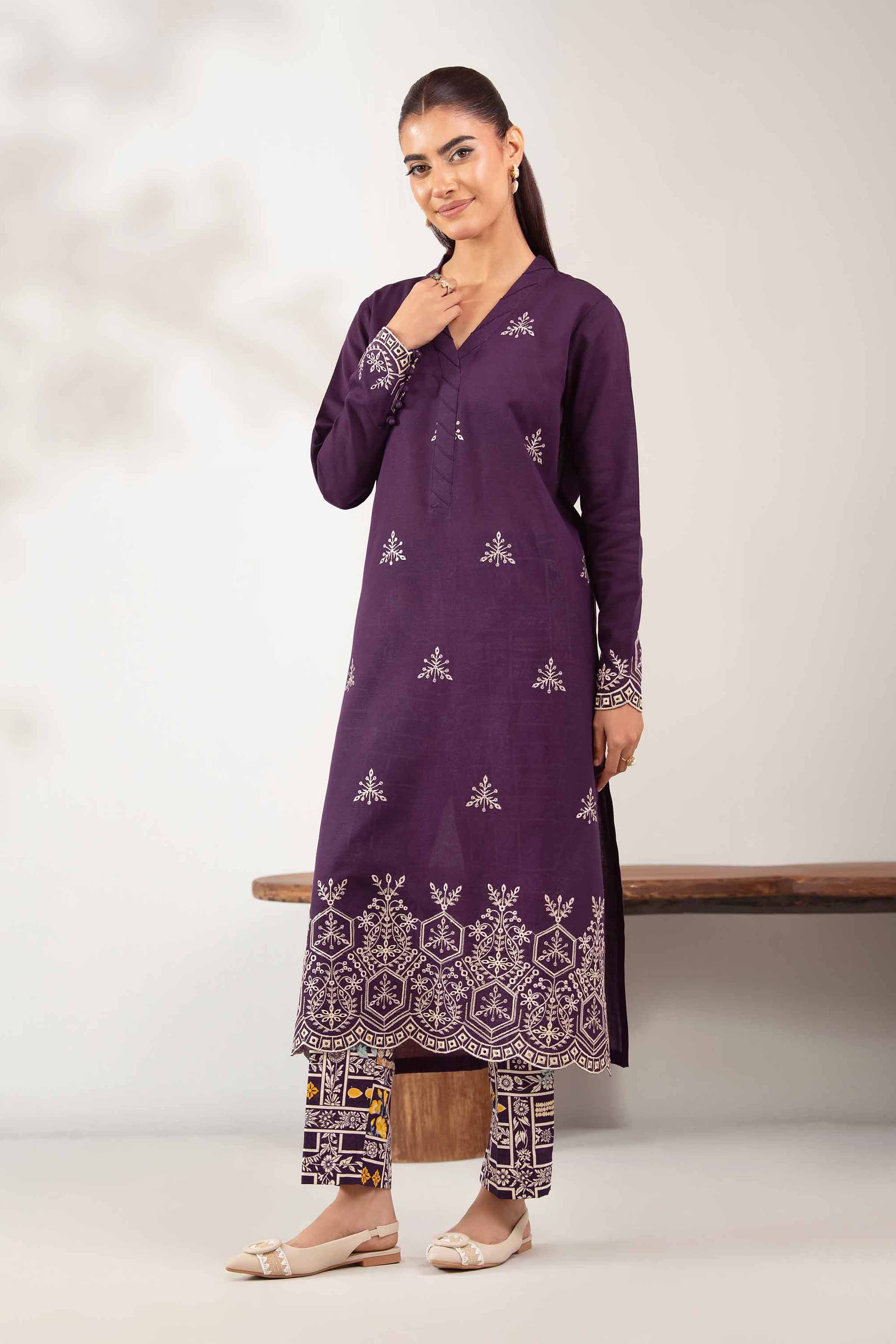 2 Piece - Printed Embroidered Suit - 42502490 for Women - Unstitched Collection | Nishat | Shop Online