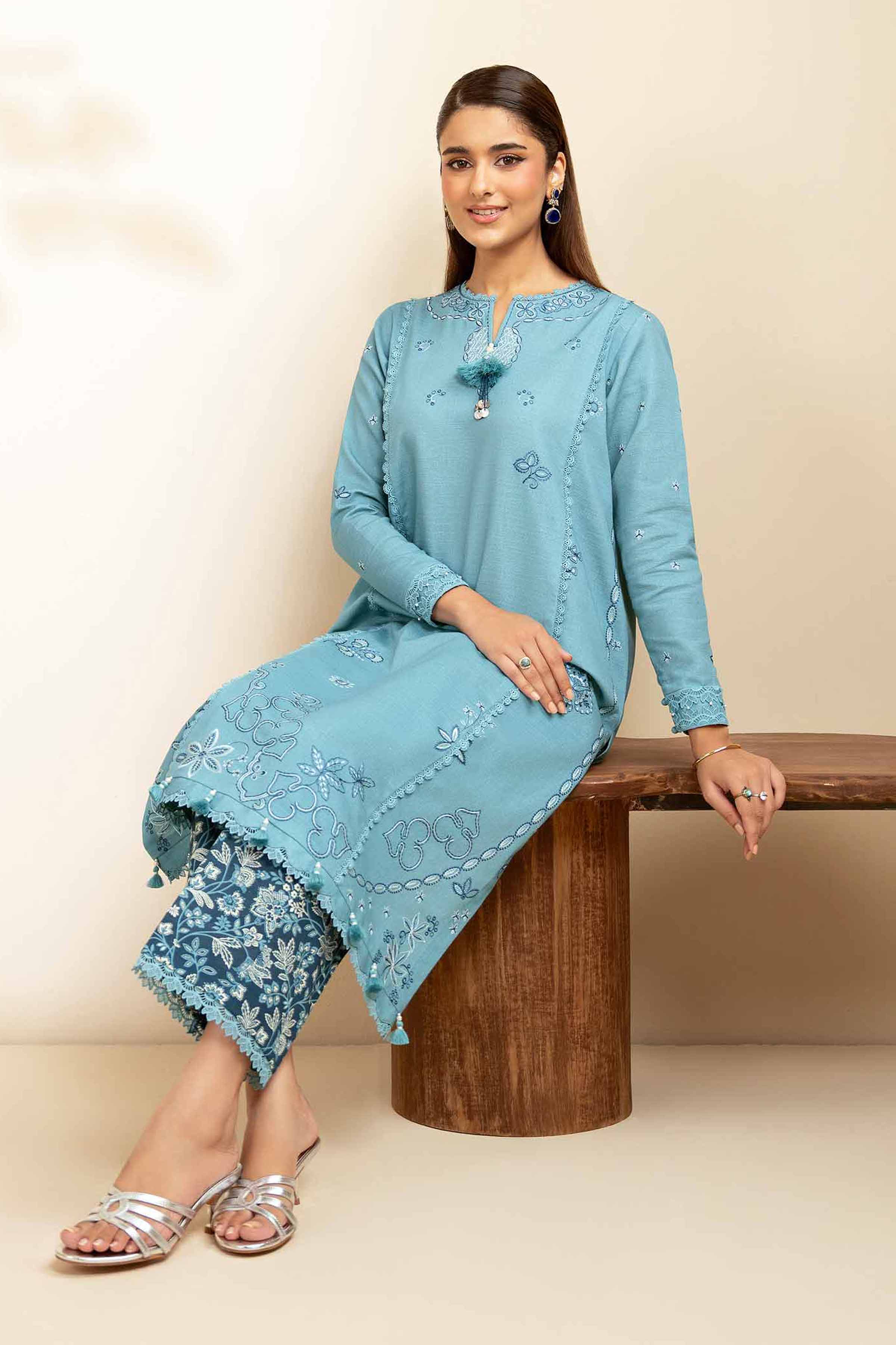 2 Piece - Printed Embroidered Suit - 42502491 for Women - Unstitched Collection | Nishat | Shop Online