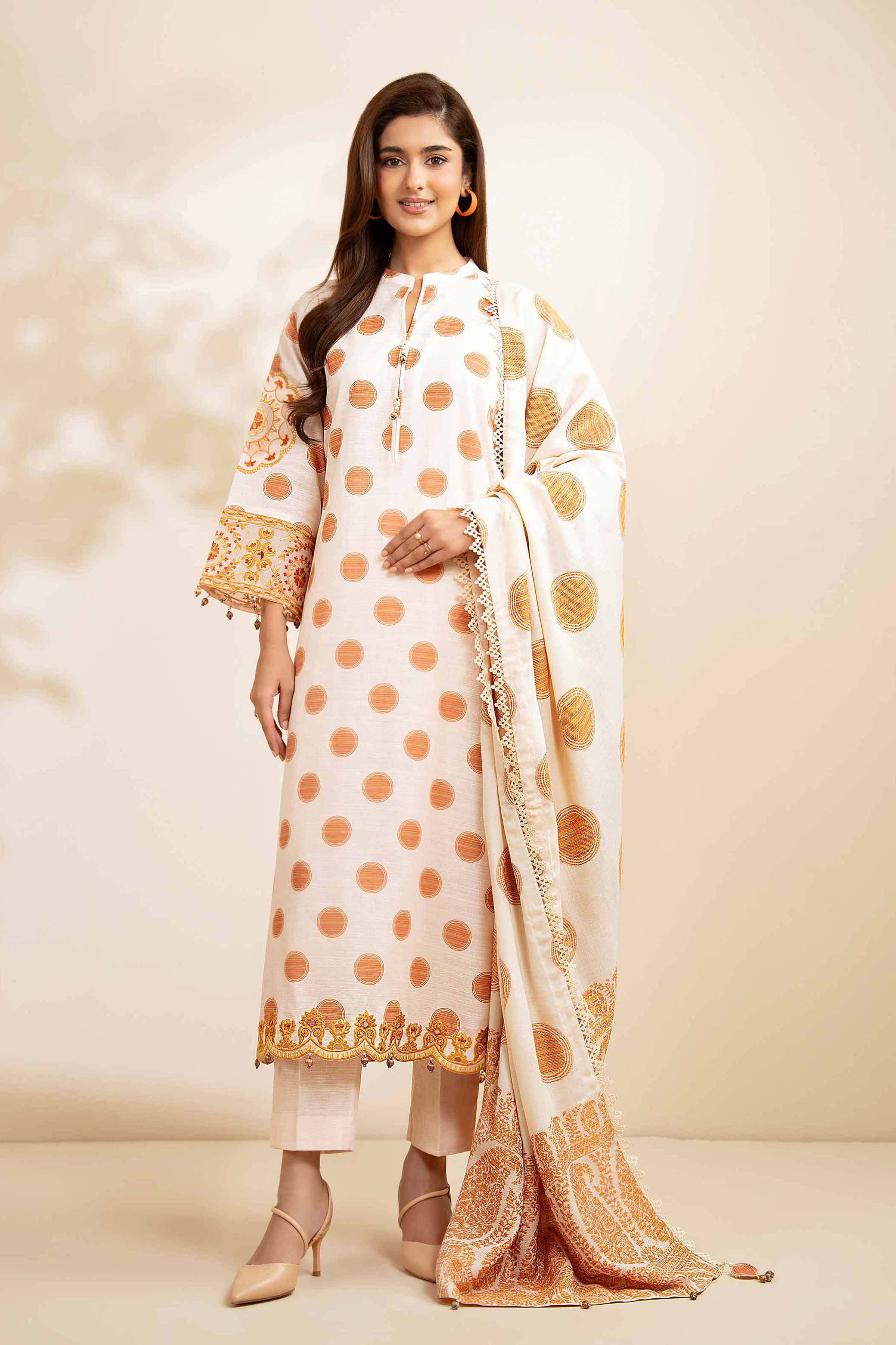 3 Piece - Printed Embroidered Suit - 42502515 for Women - Unstitched Collection | Nishat | Shop Online