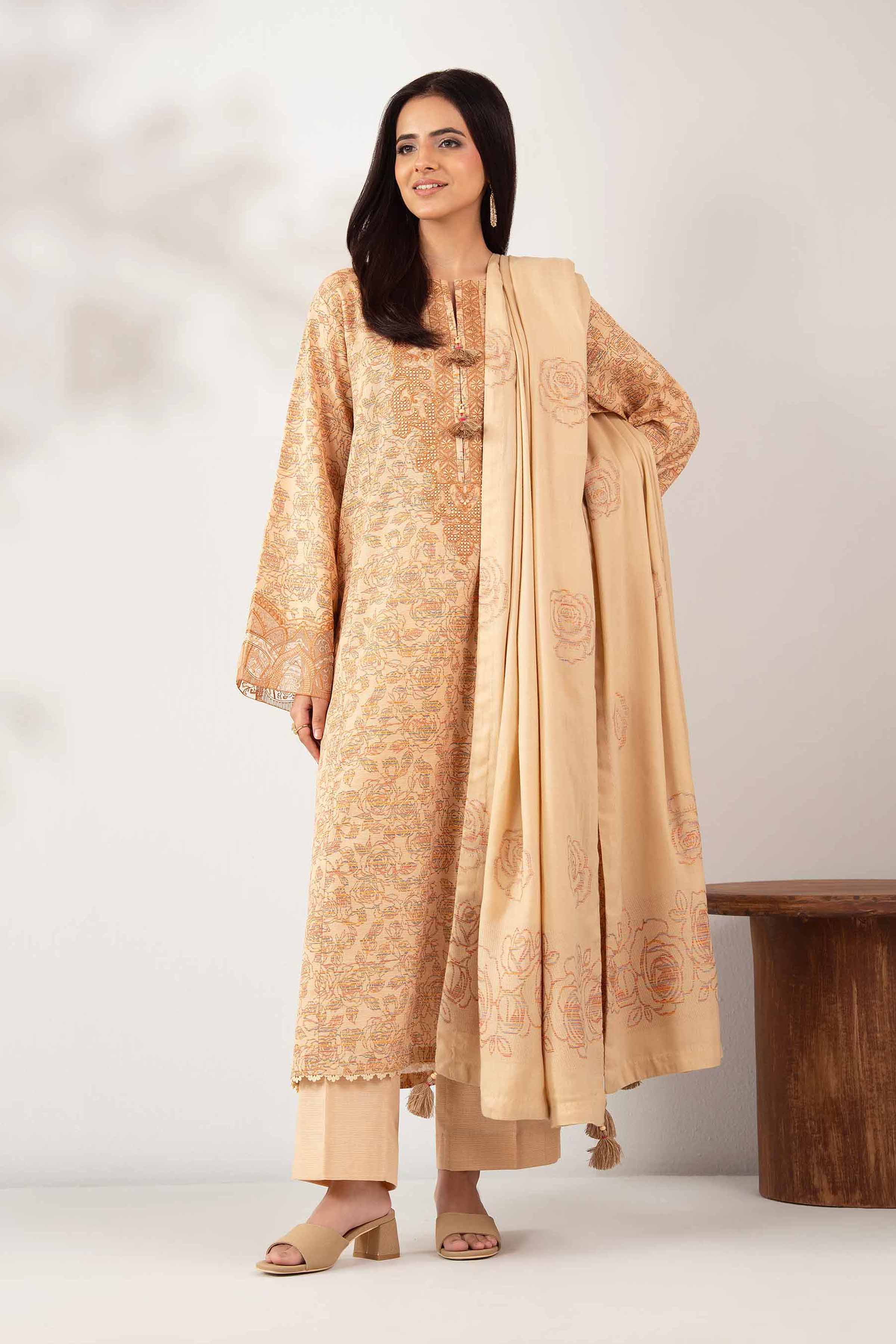3 Piece - Printed Embroidered Suit - 42502518 for Women - Unstitched Collection | Nishat | Shop Online
