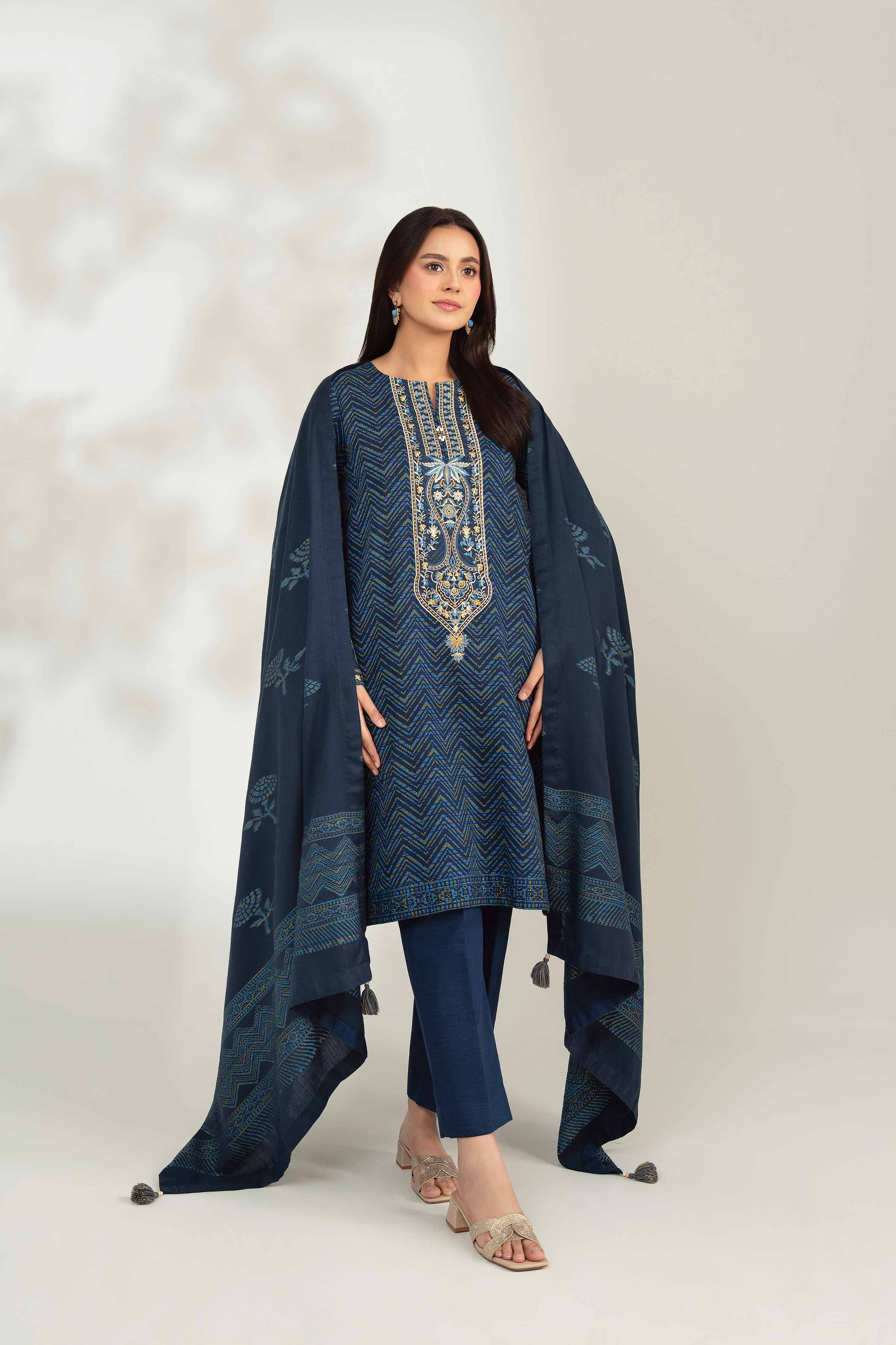 3 Piece - Printed Embroidered Suit - 42502520 for Women - Unstitched Collection | Nishat | Shop Online