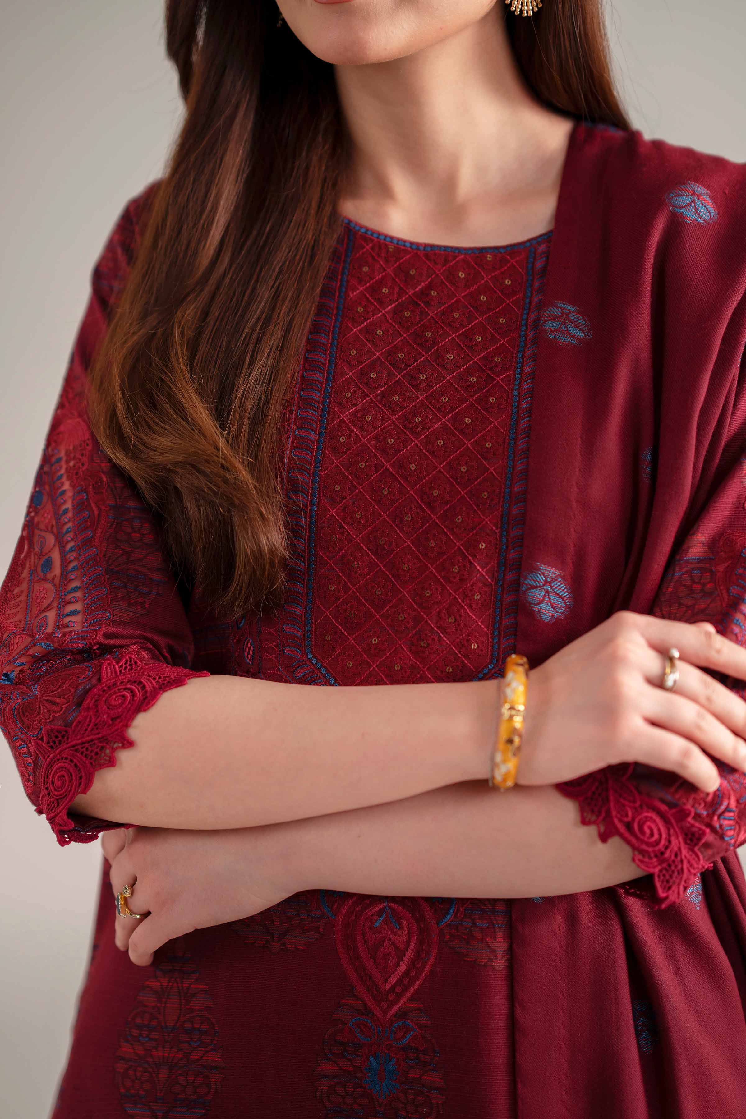 3 Piece - Printed Embroidered Suit - 42502522 for Women - Unstitched Collection | Nishat | Shop Online
