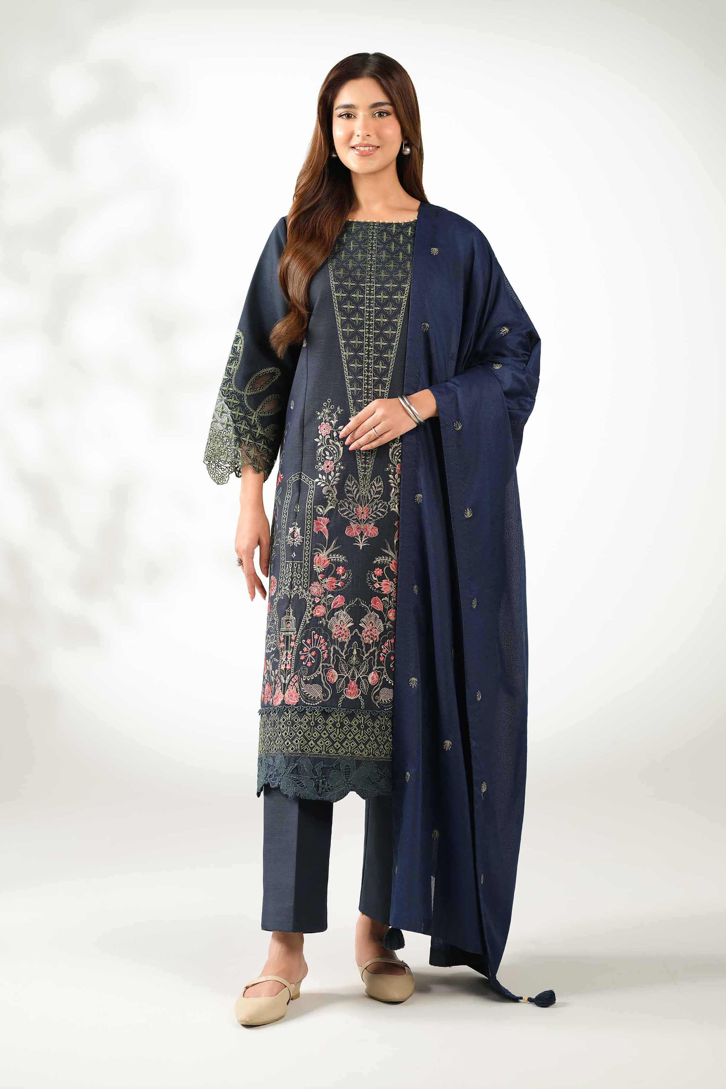 3 Piece - Embroidered Suit - 42502525 for Women - Unstitched Collection | Nishat | Shop Online