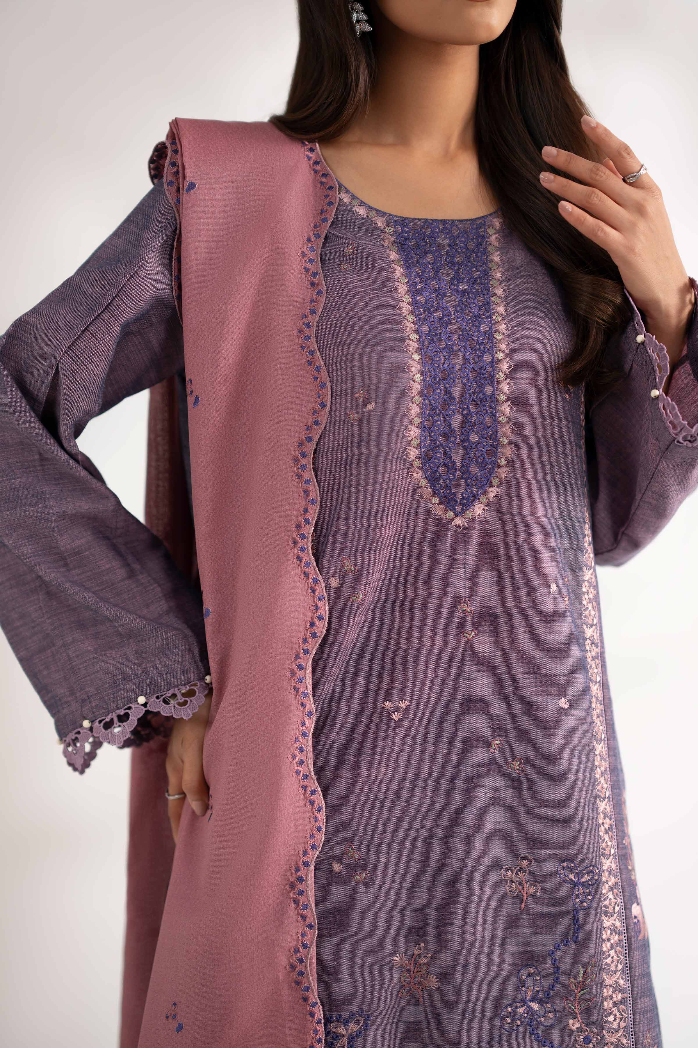 3 Piece - Embroidered Suit - 42502528 for Women - Unstitched Collection | Nishat | Shop Online