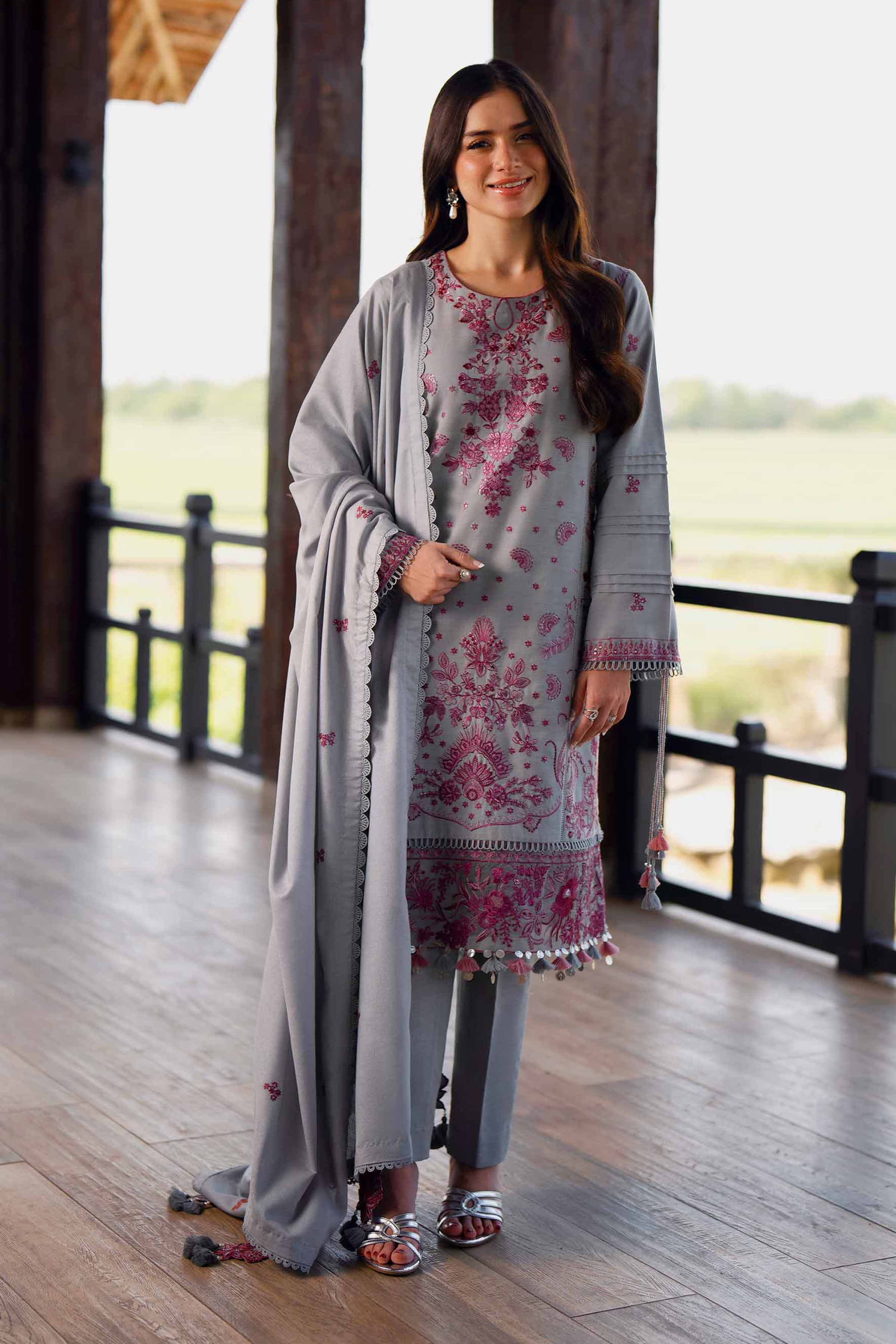 3 Piece - Embroidered Suit - 42502529 for Women - Unstitched Collection | Nishat | Shop Online
