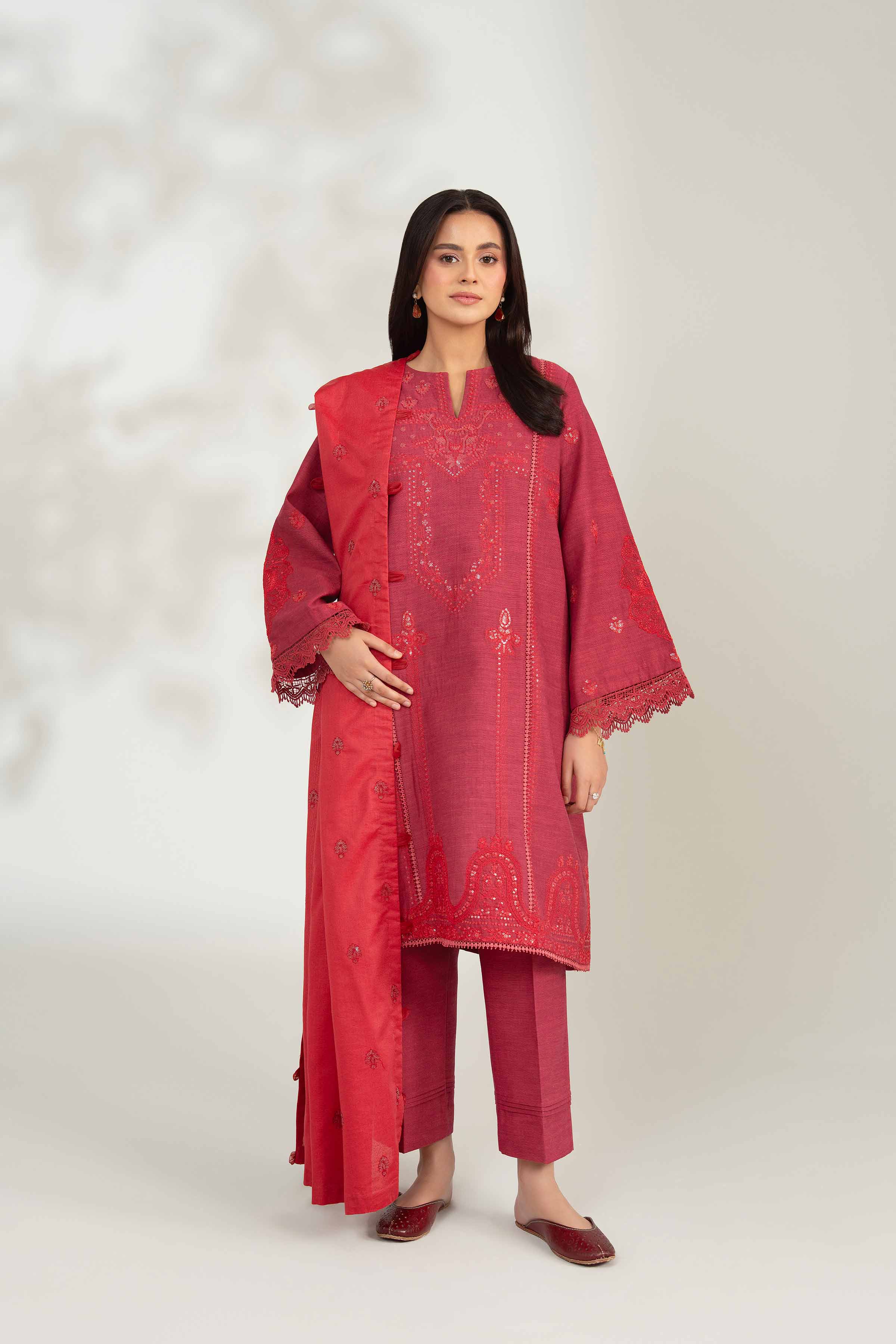 3 Piece - Embroidered Suit - 42502531 for Women - Unstitched Collection | Nishat | Shop Online