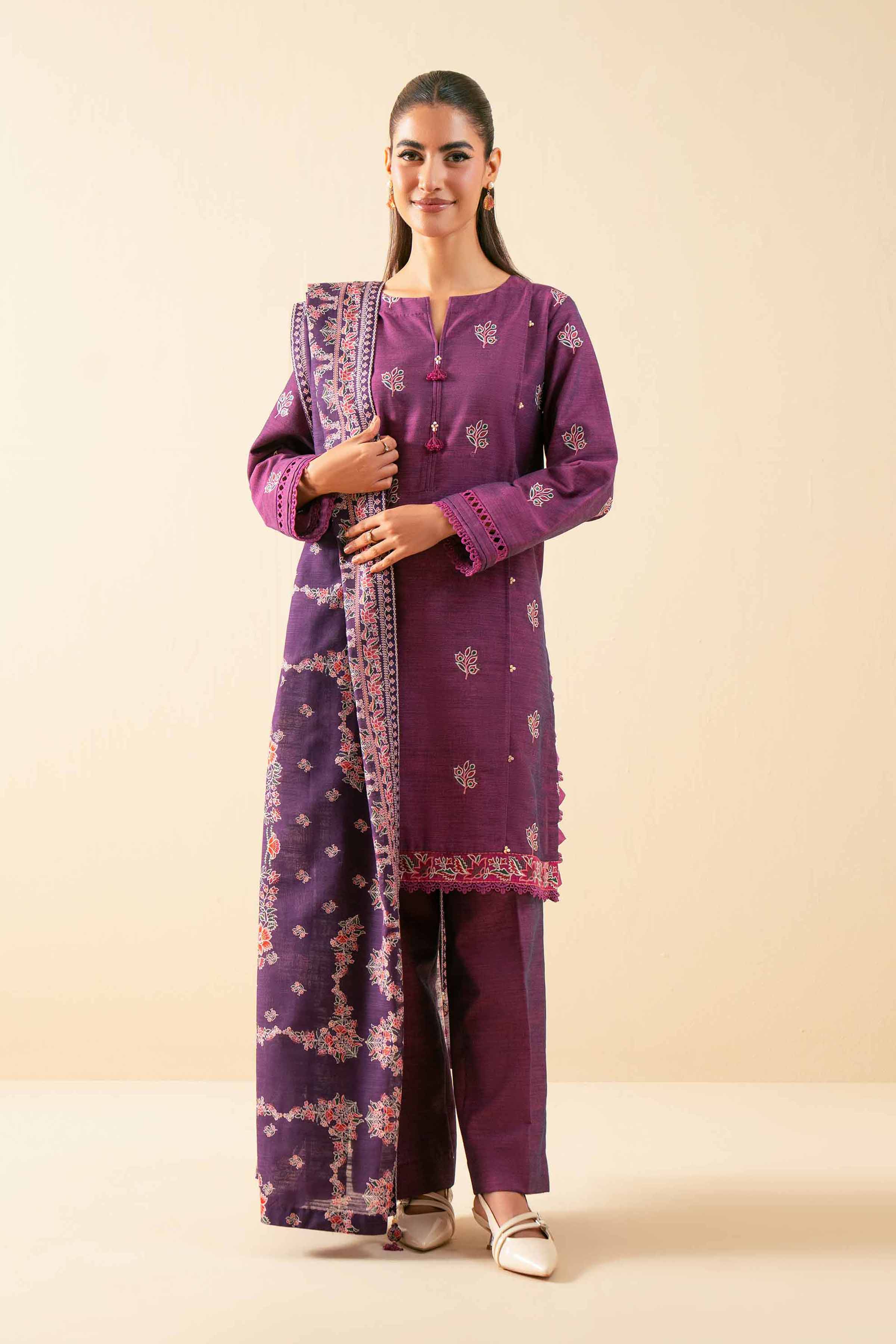 3 Piece - Printed Embroidered Suit - 42502539 for Women - Unstitched Collection | Nishat | Shop Online