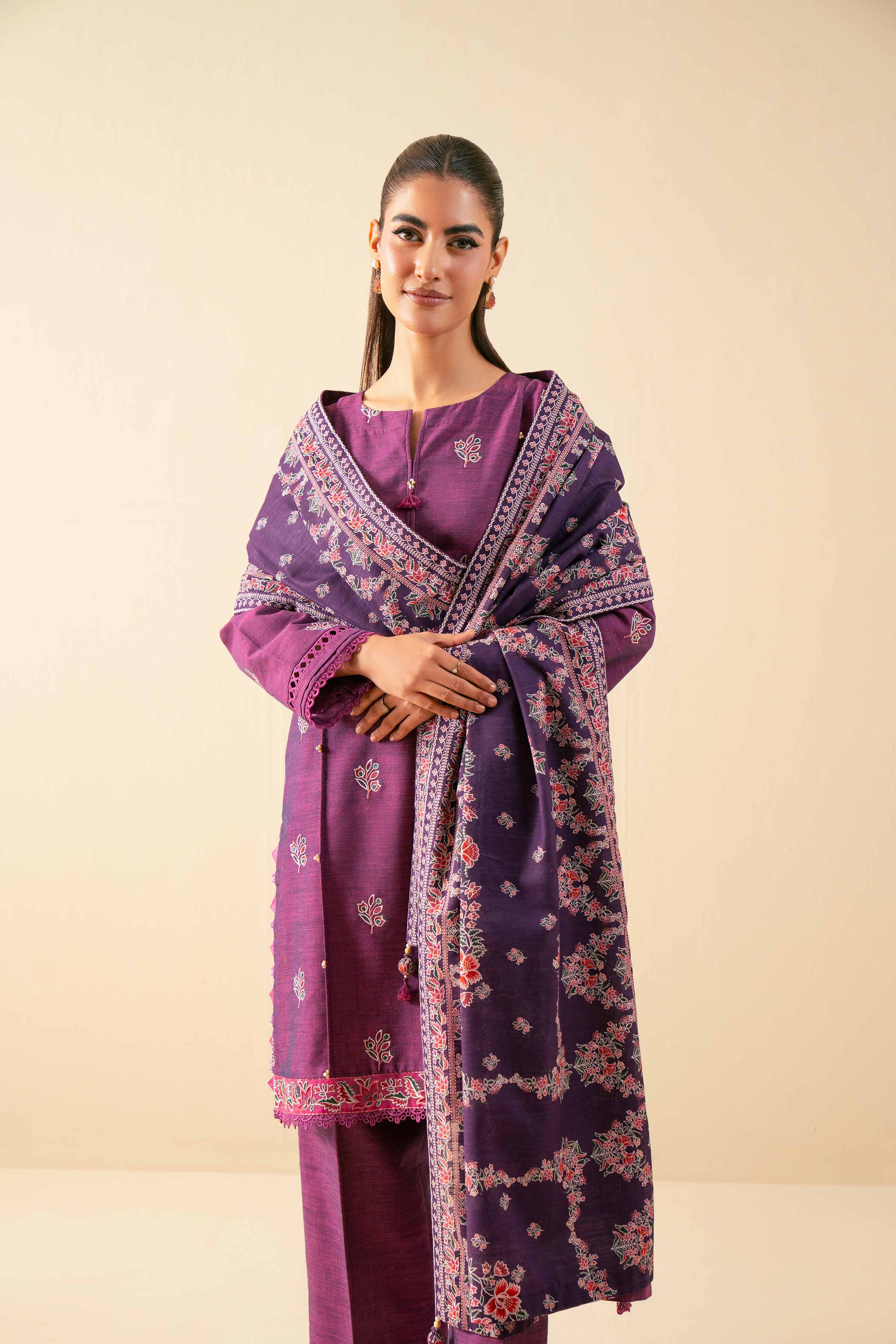 3 Piece - Printed Embroidered Suit - 42502539 for Women - Unstitched Collection | Nishat | Shop Online