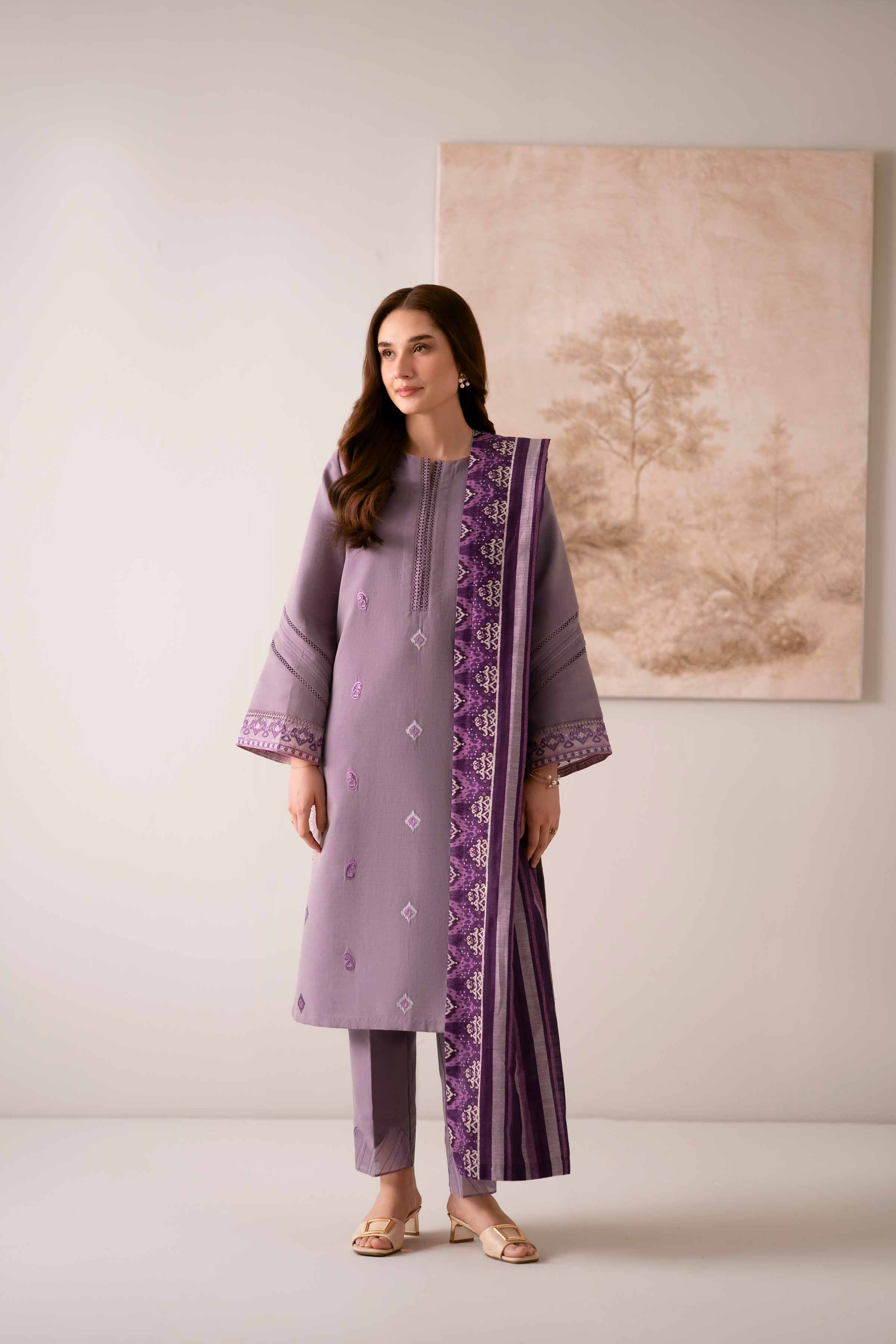 3 Piece - Printed Embroidered Suit - 42502542 for Women - Unstitched Collection | Nishat | Shop Online
