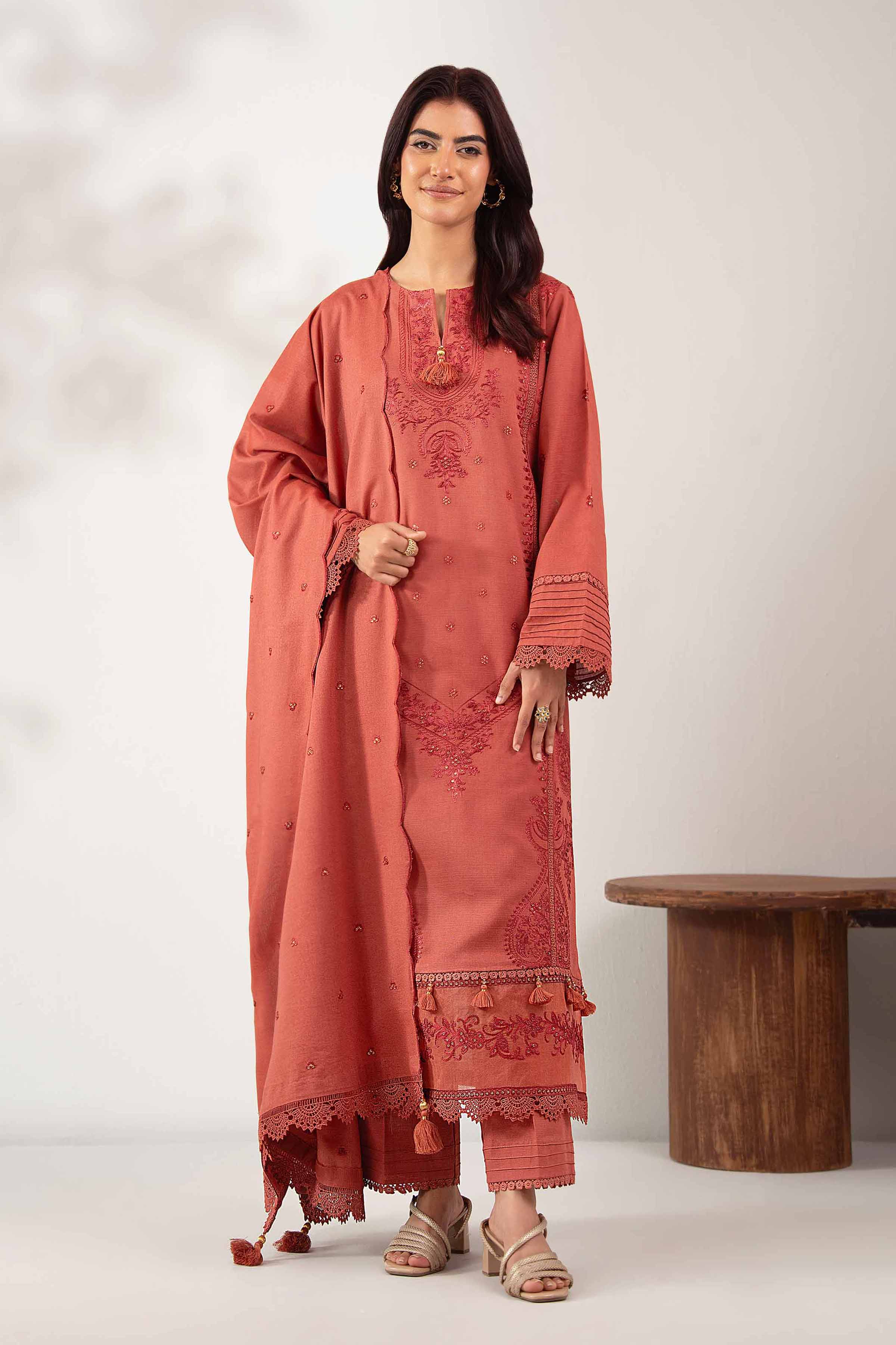 3 Piece - Embroidered Suit - 42502568 for Women - Unstitched Collection | Nishat | Shop Online