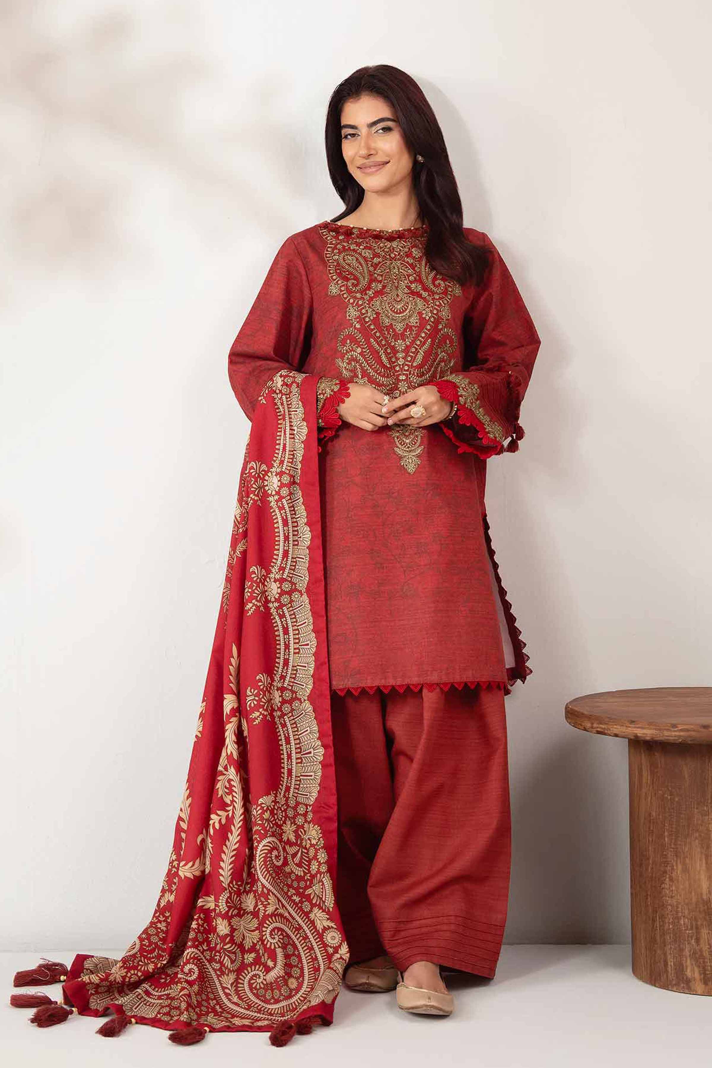 3 Piece - Digital Printed Embroidered Suit - 42502575 for Women - Unstitched Collection | Nishat | Shop Online